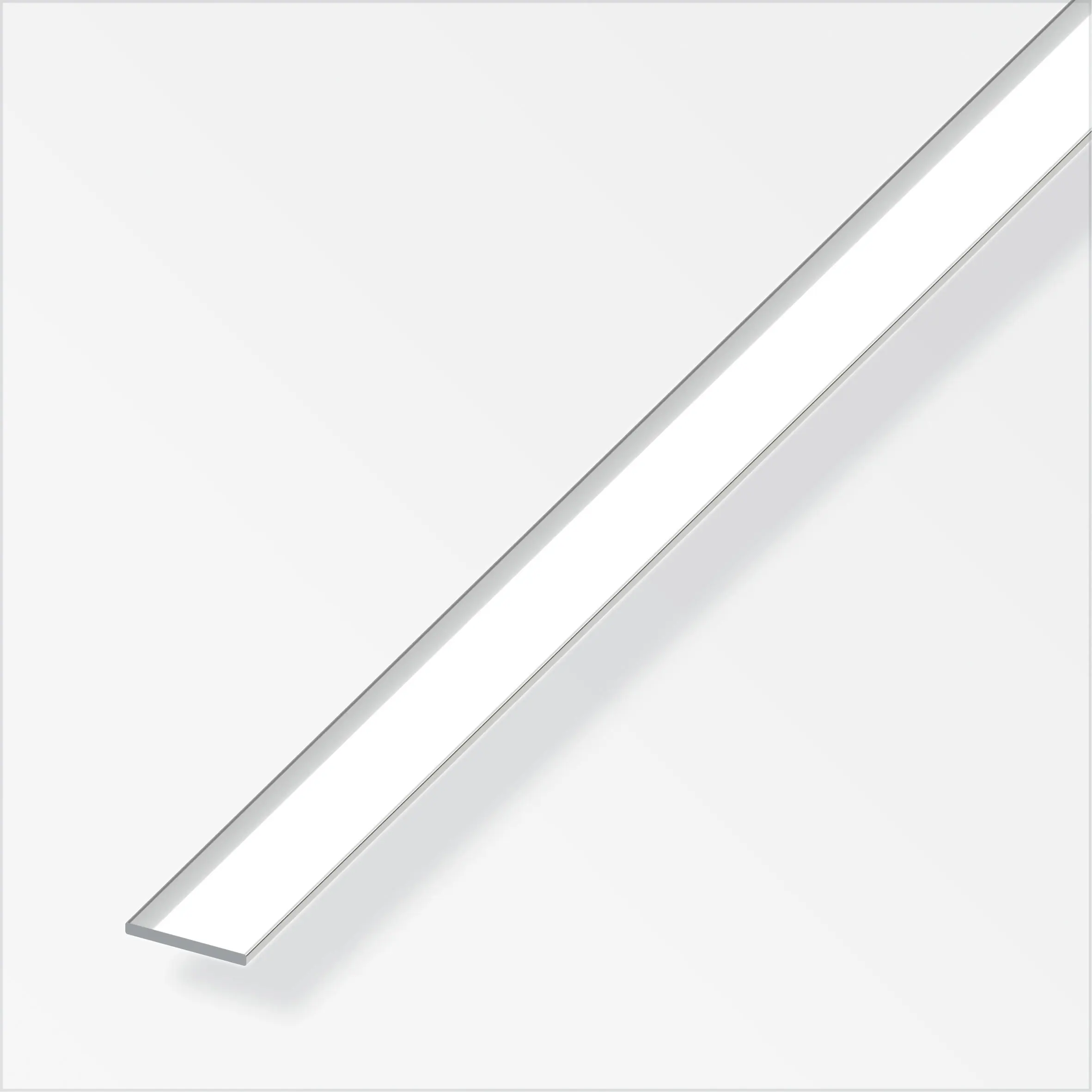 alfer Flachprofil Aluminium eloxiert poliert Chrom-Optik