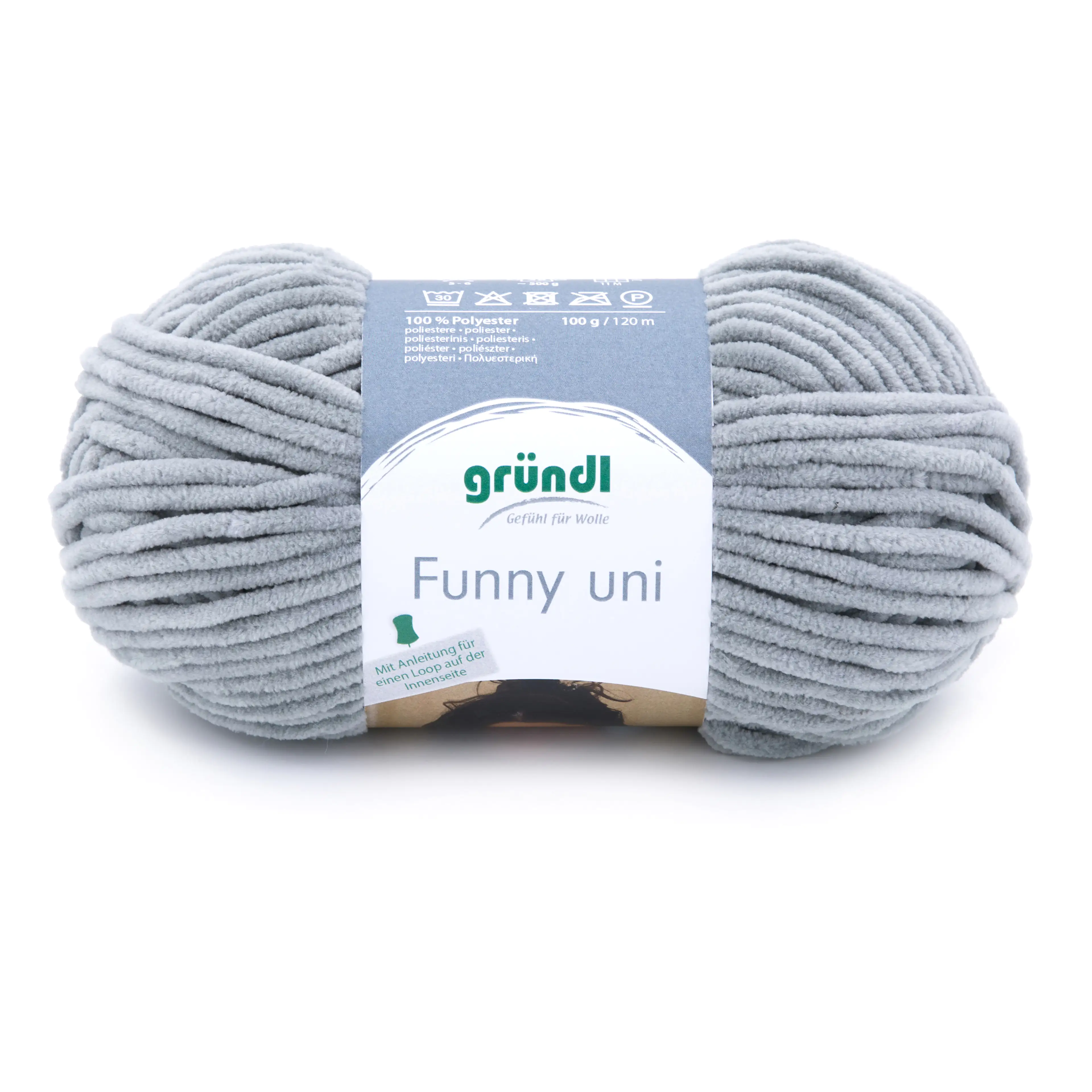4036014148212 Gründl Wolle Funny uni 100 g hellgrau