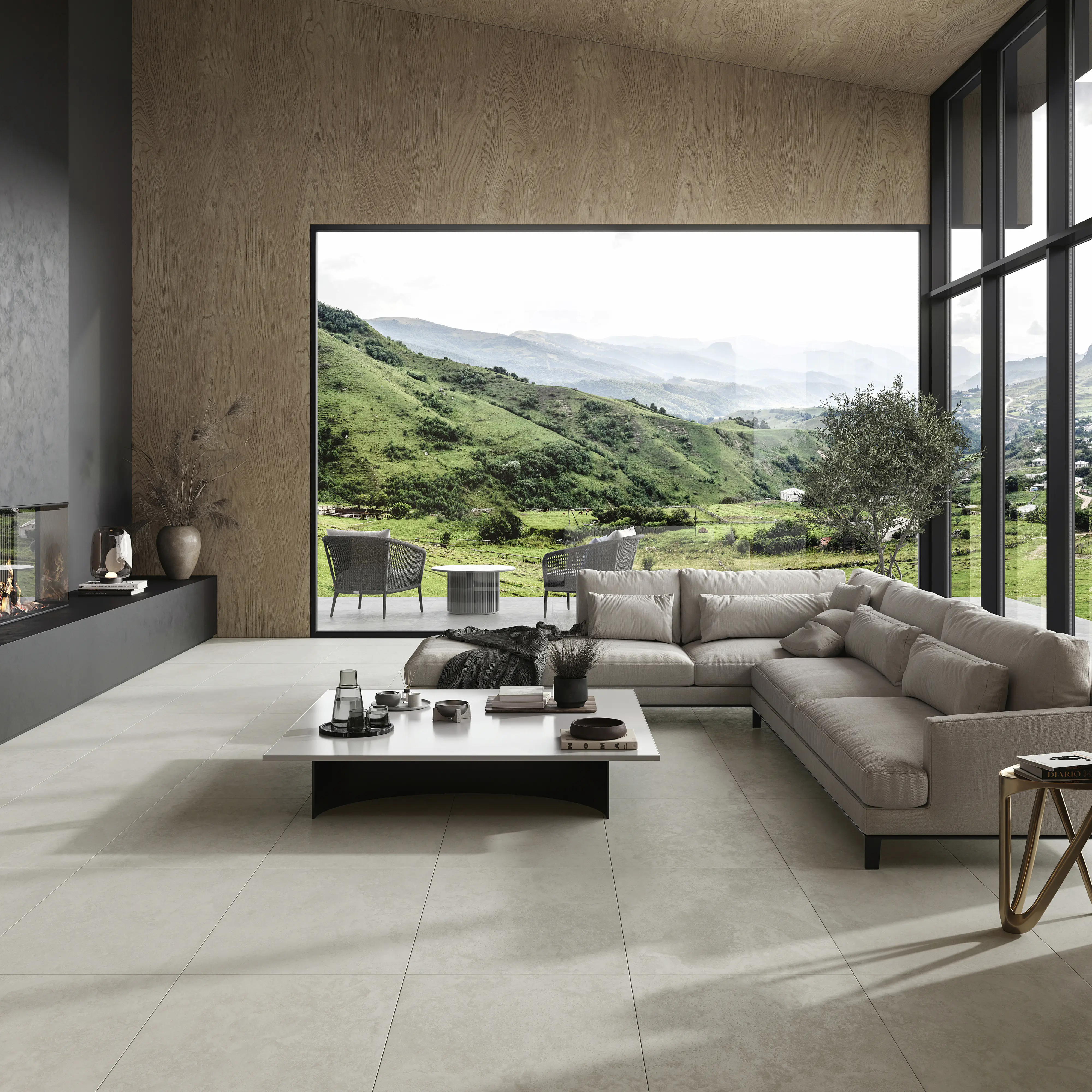 Bodenlfiese Feinsteinzeug Nuvola 60,5 x 60,5 cm grau