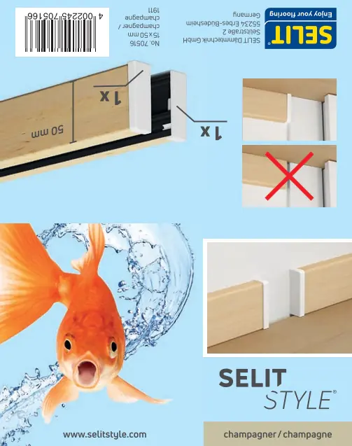 SELITSTYLE Endkappen champagner Höhe 50 mm 2 Stück