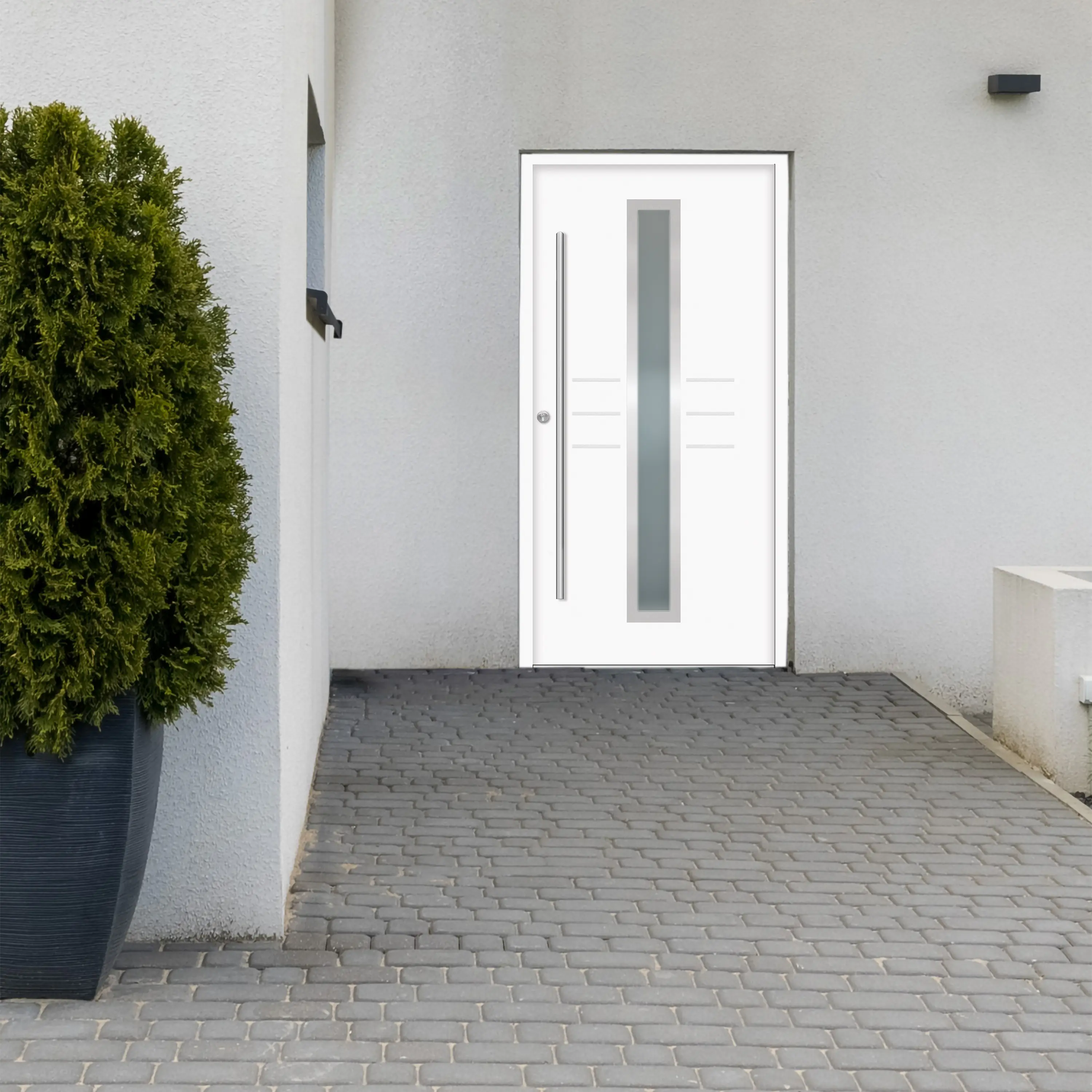 Splendoor Haustür Passivedoor Premium B07 Weiß DIN Links 110 x 210 cm