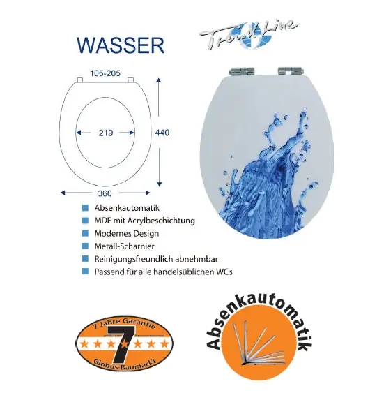 Primaster WC-Sitz Wasser mit Absenkautomatik Primaster WC-Sitz Wasser mit Absenkautomatik