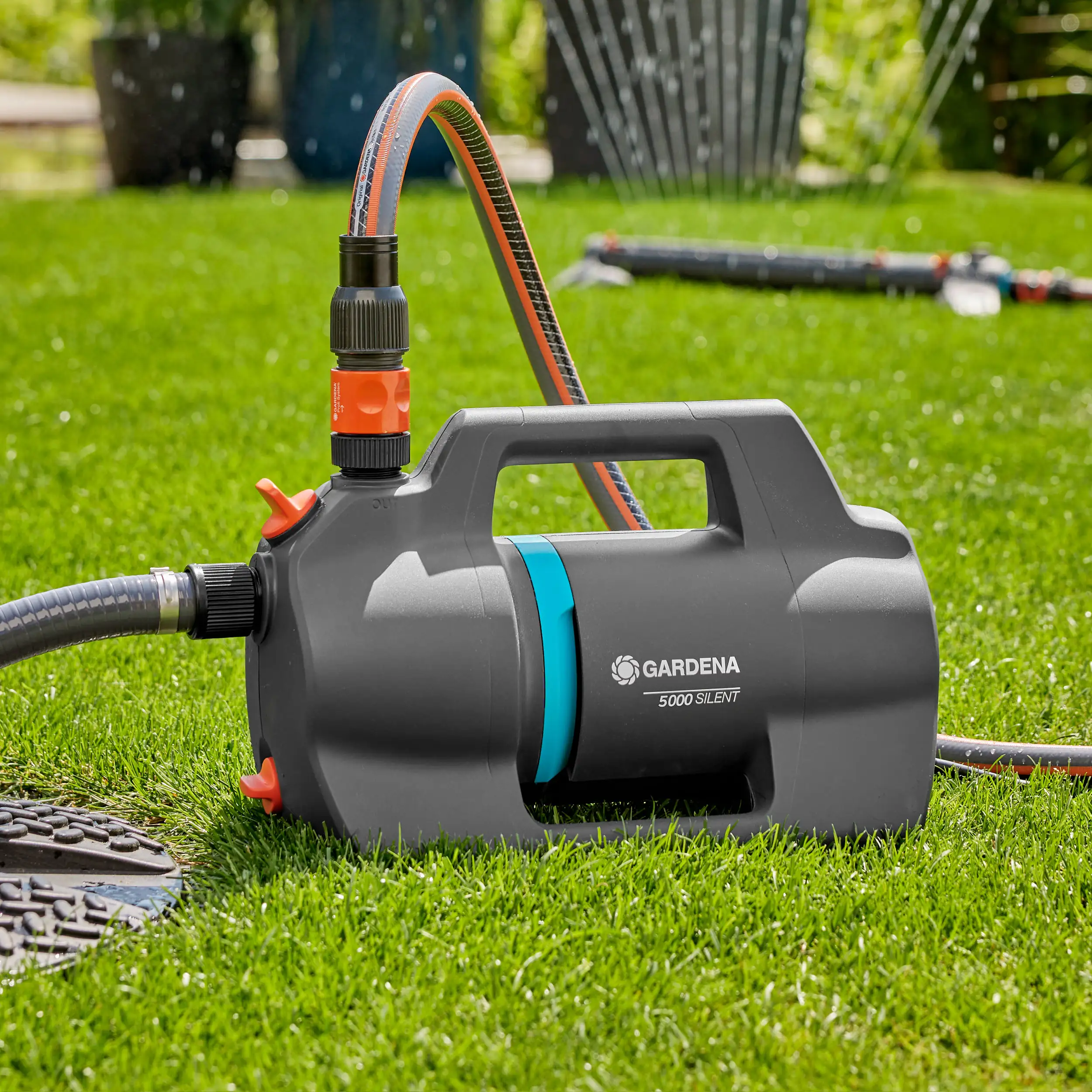 Gardena Gartenpumpe-Set Silent max. Fördermenge: 5.100 l/h 550 Watt