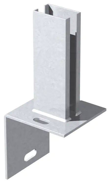 4004338685690_99 Alberts Pfostenträger für Zaunpfosten 60 x 40 mm zA auf Randstein verzinkt