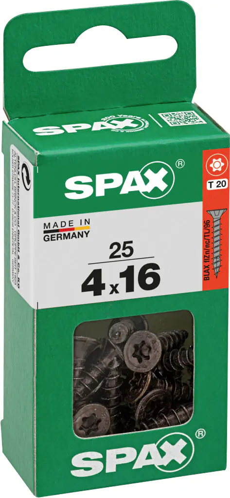 Spax Universalschrauben 4 x 16 mm T20 Vollgewinde - 25 Stk. 