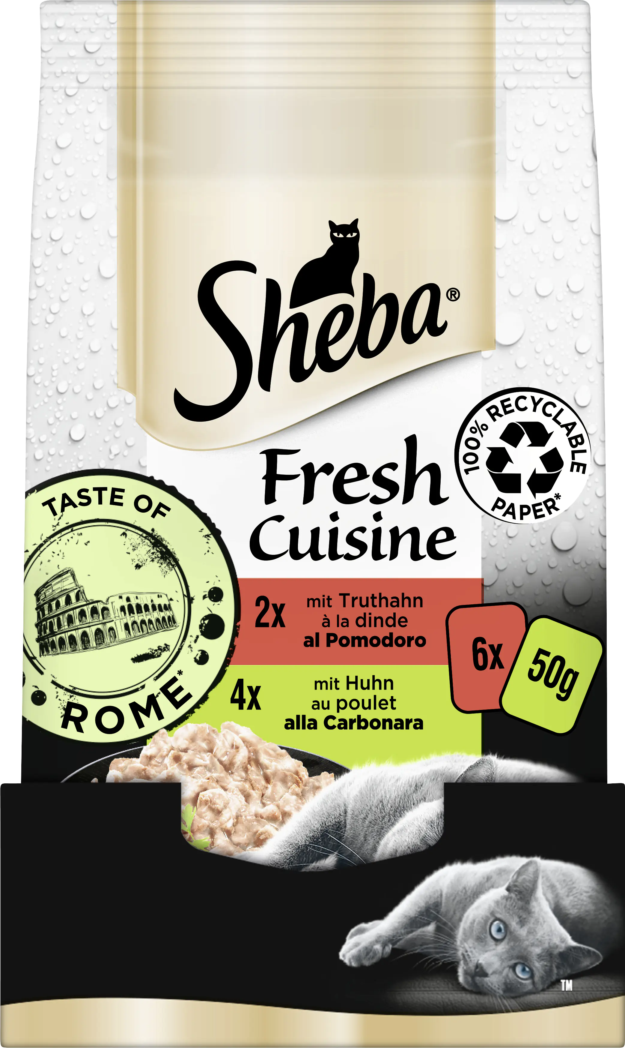 Sheba Fresh Cuisine Taste of Rome Truthahn & Huhn Katzenfutter 6 x 50g Sheba Fresh Cuisine Taste of Rome Truthahn & Huhn Katzenfutter 6 x 50g
