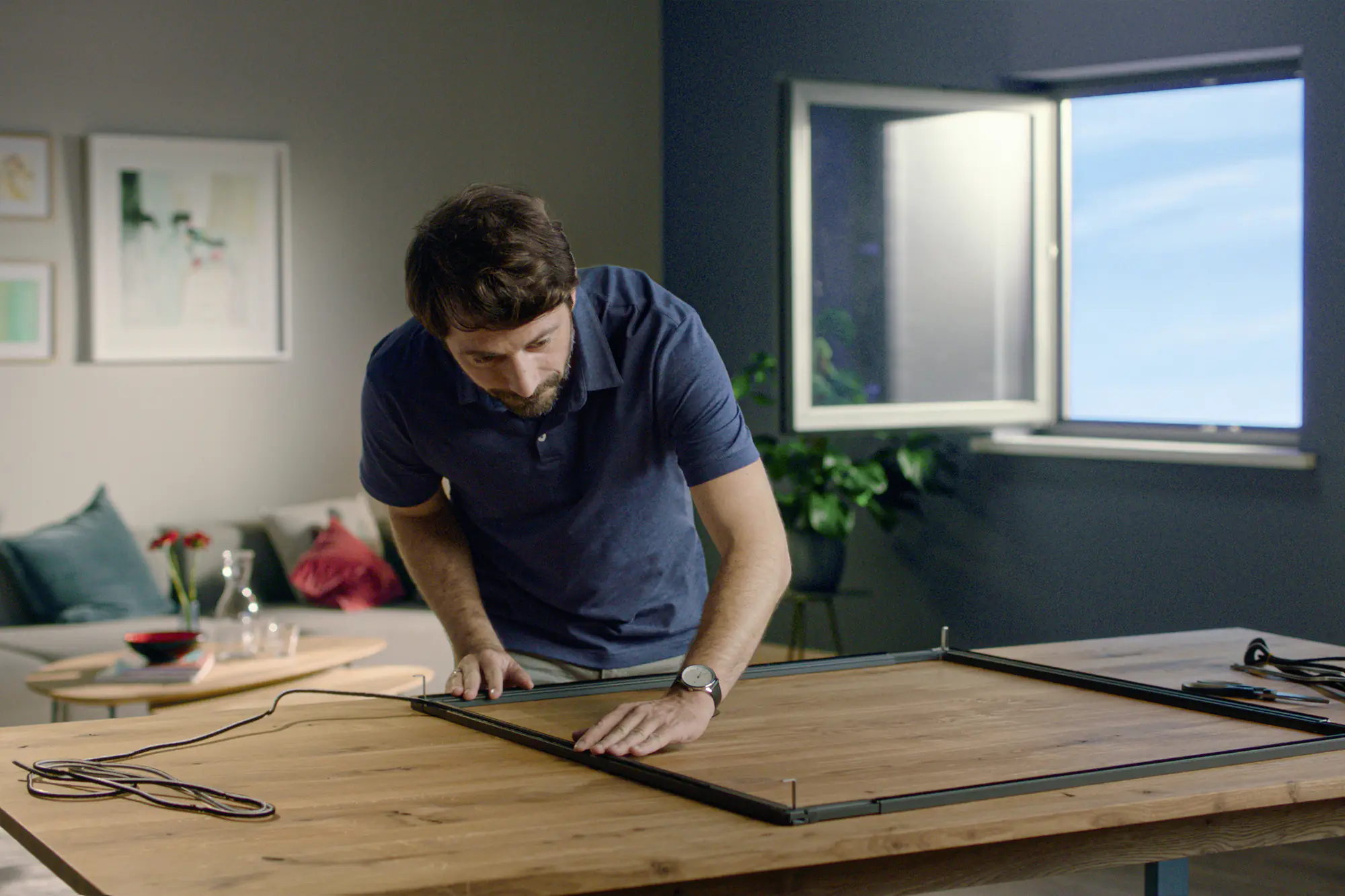 tesa Fliegenschutz-Fenster FALT 80 x 80 - 140 x 140 cm weiß/weiß