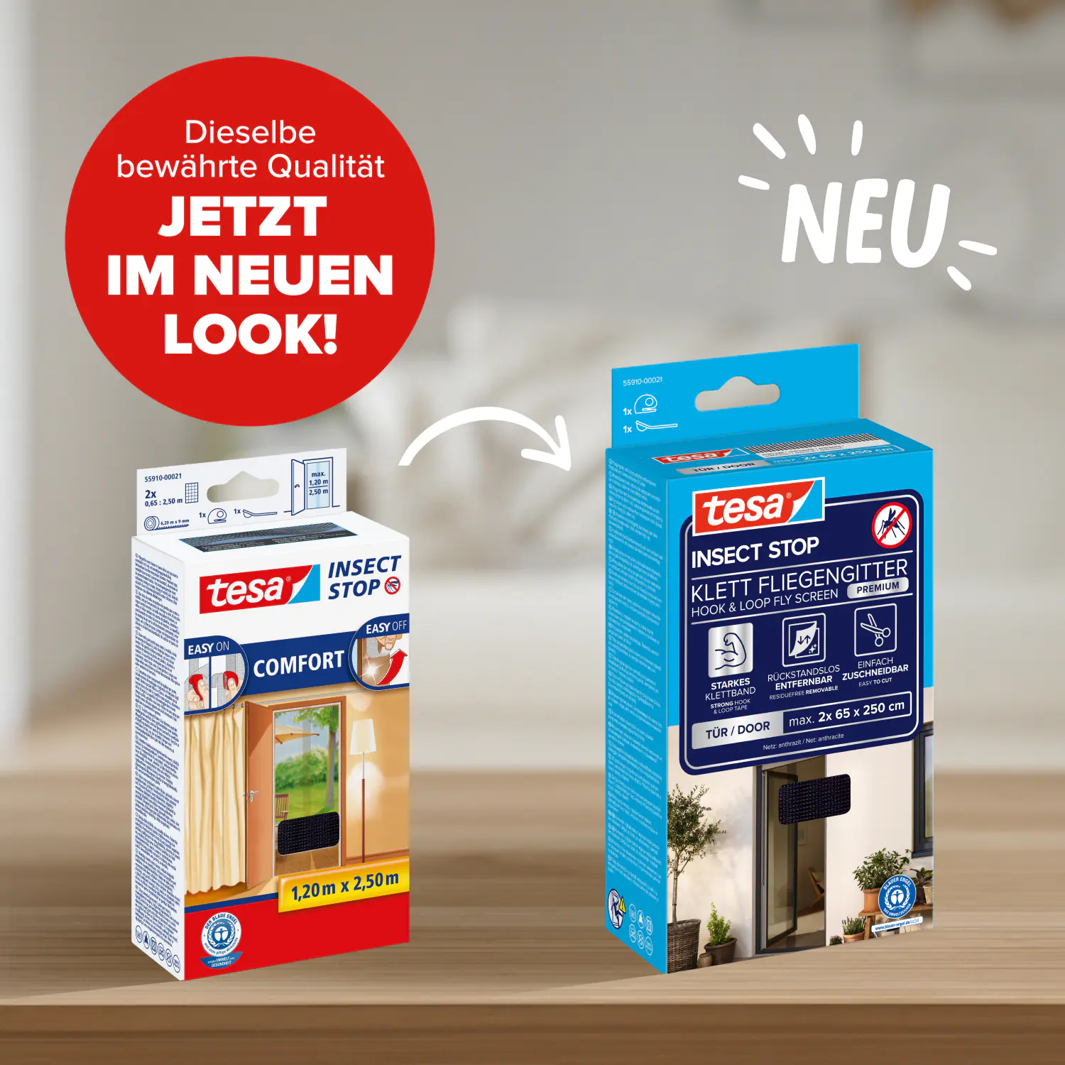 tesa Fliegenschutz-Lamellenvorhang Comfort 120 x 250 cm anthrazit kürzbar