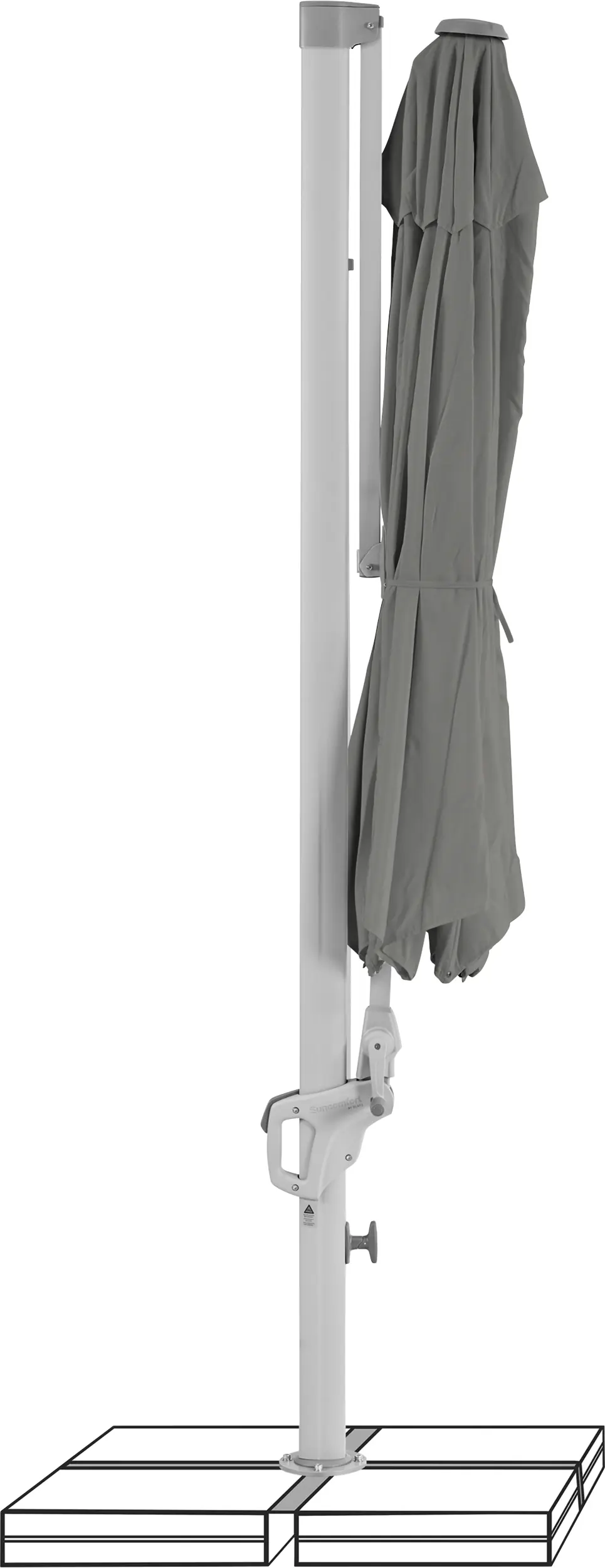 Suncomfort Sonnenschirm Familyflex steingrau Ø 300 cm