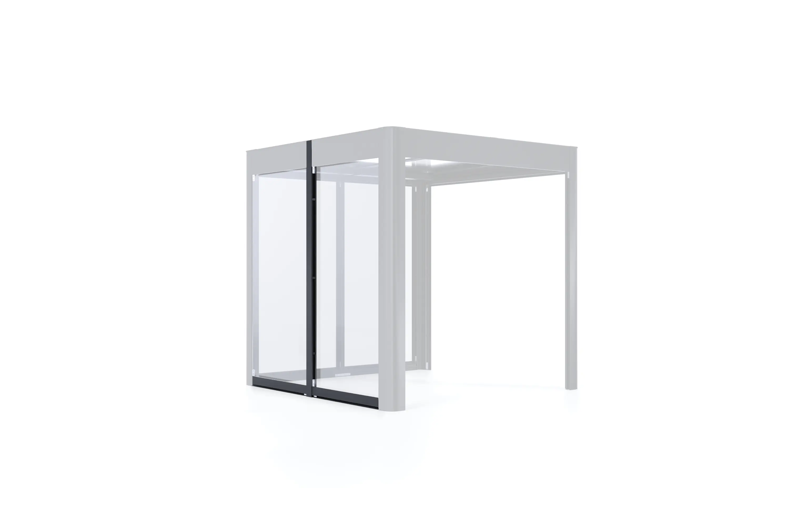 SunElements Wandelement für Gartenhaus SunCover mit Acrylglas 6 mm klar 2 m breit anthrazit-metallic
