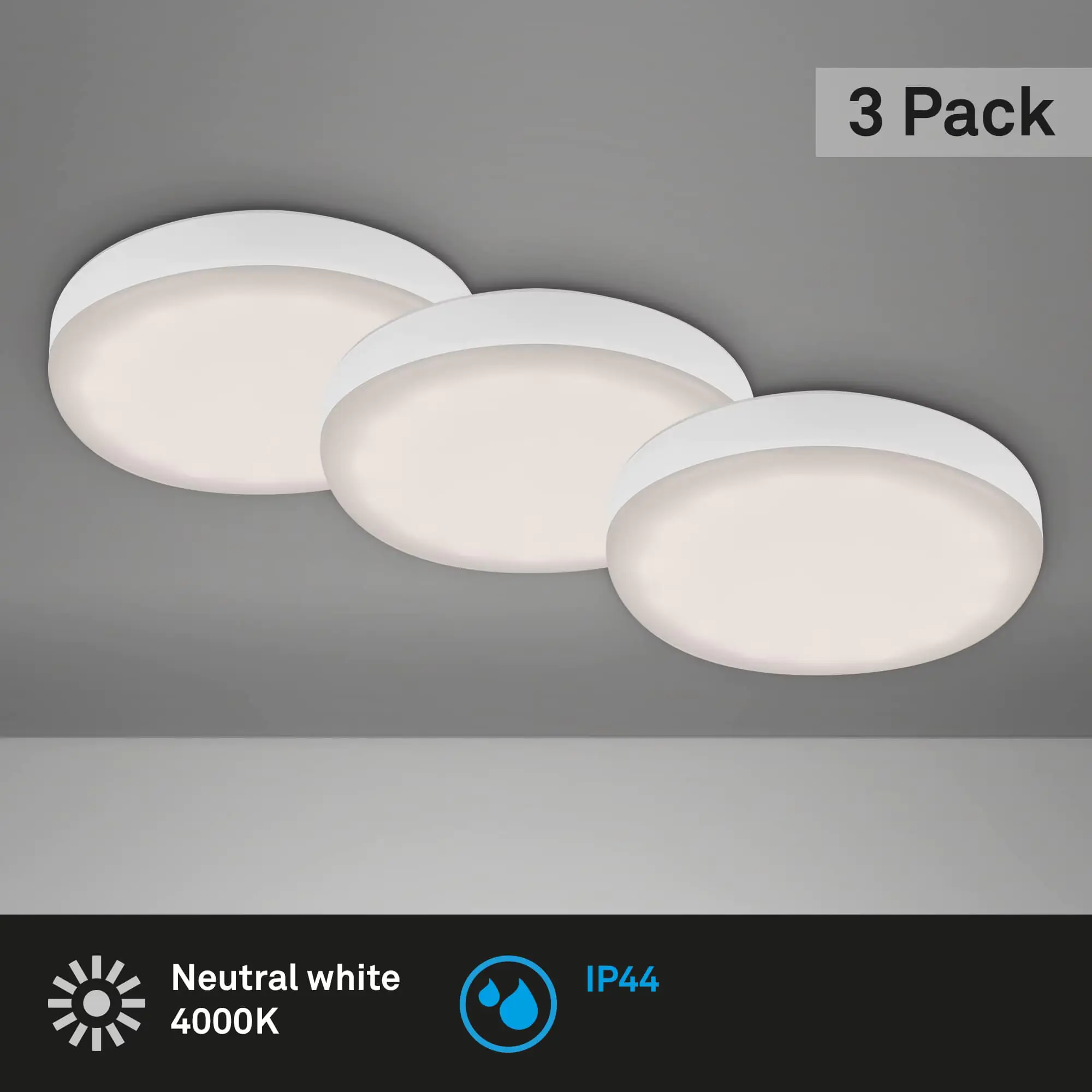 Di-Ka LED Einbauleuchte Plat 3er Set weiß Ø 7,5 cm 3W, neutralweiß Di-Ka LED Einbauleuchte Plat 3er Set weiß Ø 7,5 cm 3W, neutralweiß