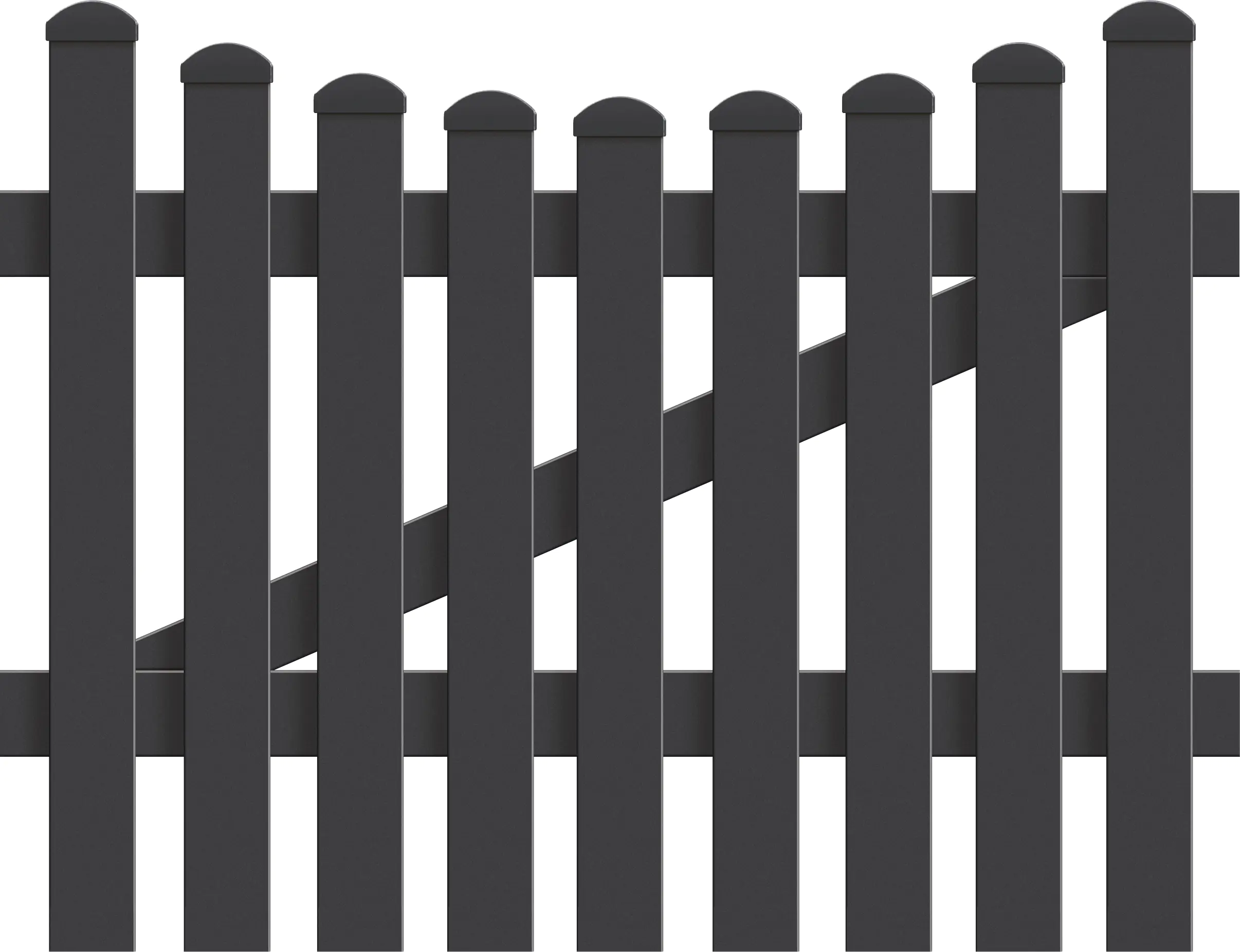 KM Zaun Zauntür Meran Unterbogen 104,2 x 100 cm, anthrazit, DIN links