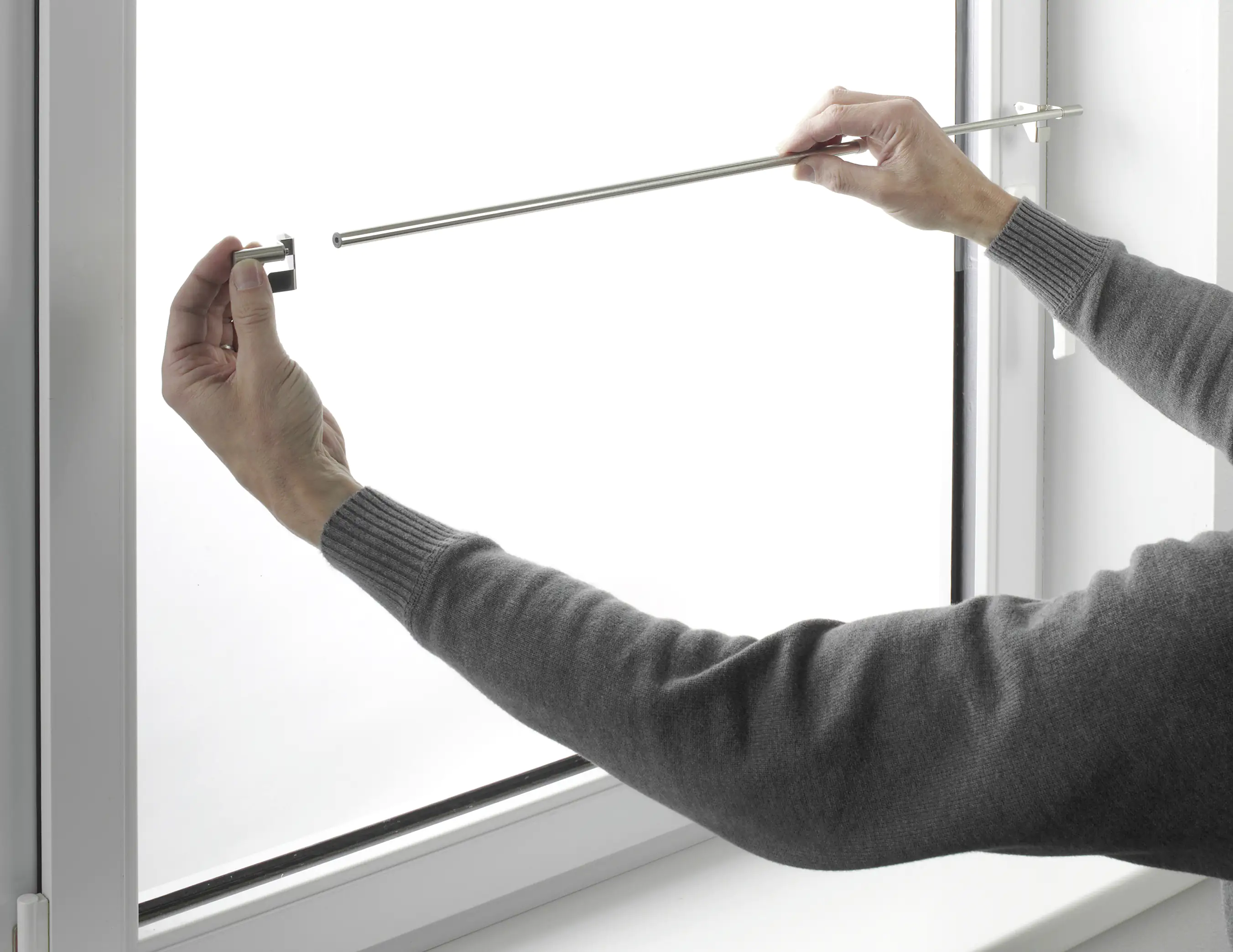 Gardinia Klemmstange Press & Go Filigrano Zylinder, edelstahl, 80 - 110 cm