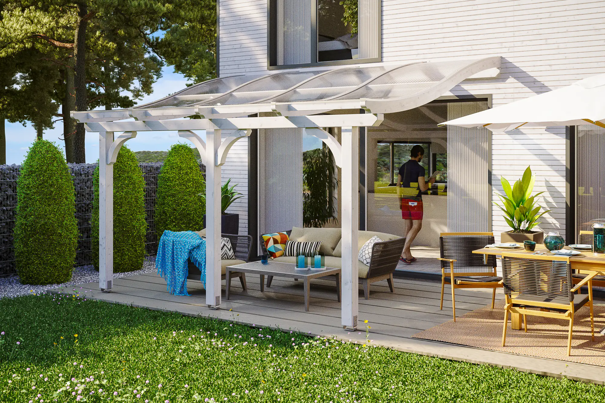 SKAN HOLZ Terrassenüberdachung Venezia 434 x 289 cm Leimholz