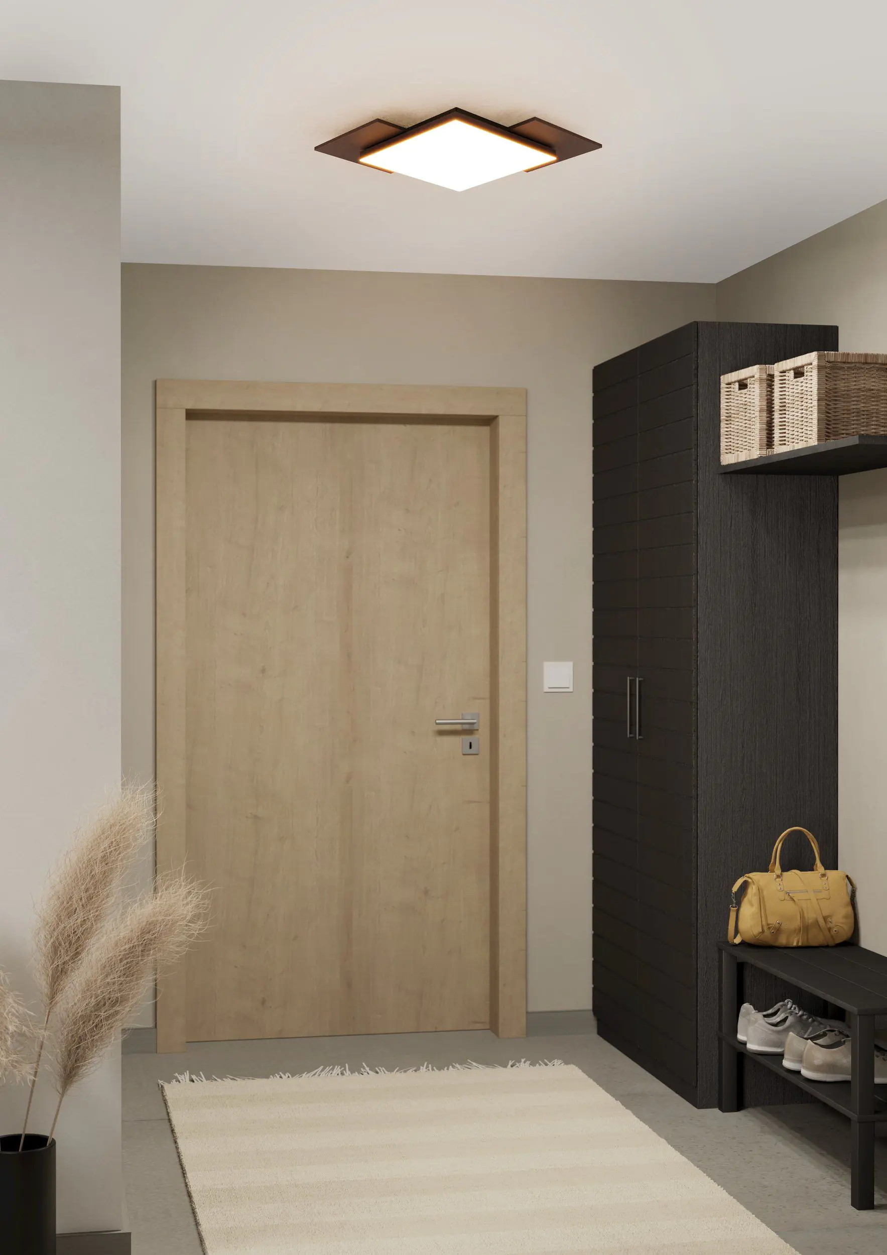 Eglo LED Deckenleuchte Tamuria weiß-schwarz 43,5 x 43,5 cm warmweiß Eglo LED Deckenleuchte Tamuria weiß-schwarz 43,5 x 43,5 cm warmweiß