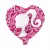 Folienballon Barbie Motiv 3 Herz pink-weiß 19 x 13,5 cm