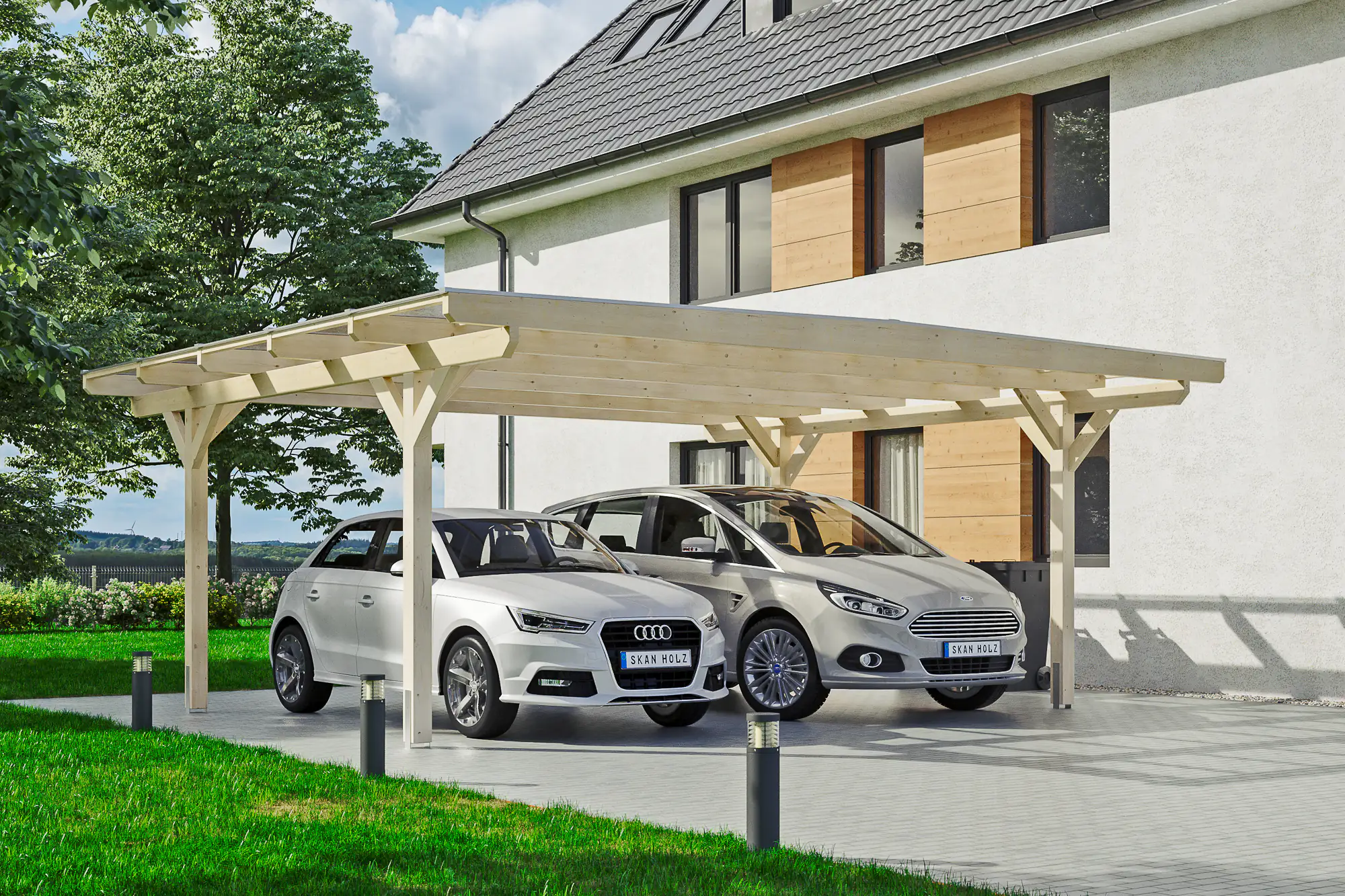 SKAN HOLZ Carport Odenwald 640 x 541 cm, natur