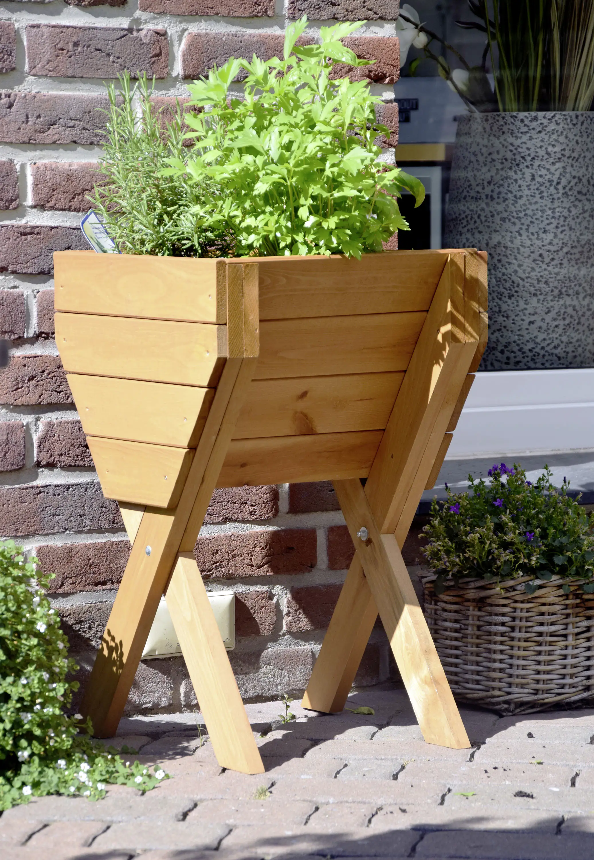 Dobar Kleines Hochbeet inkl. Pflanzfolie 39 x 40 x 61 cm