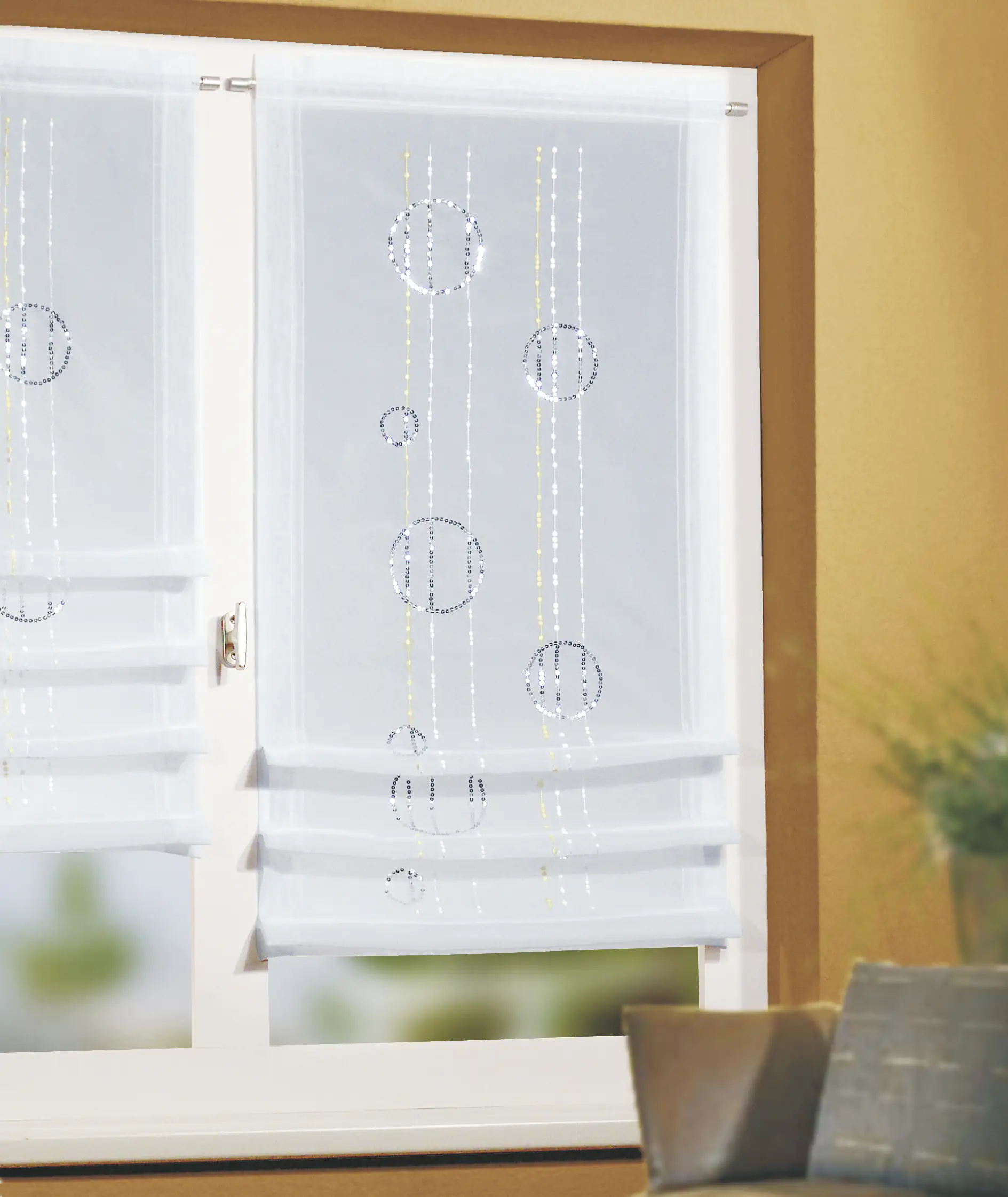 Neusser Collection Bändchen-Klipsrollo Agnetha weiß-creme, 60 x 140 cm