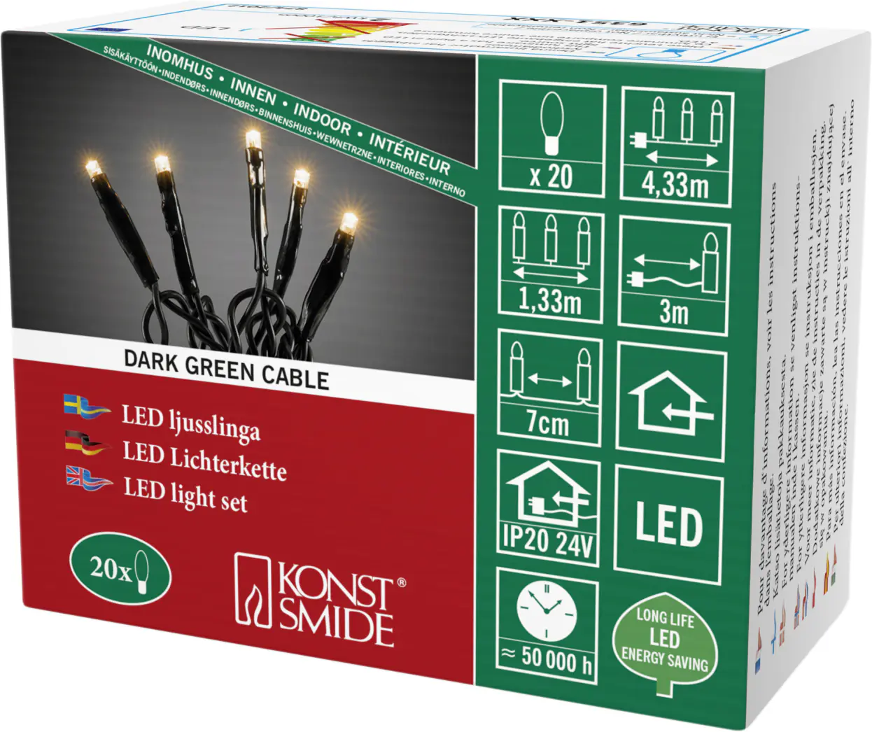 Konstsmide LED Lichterkette 20 LED 20 LED, bernstein