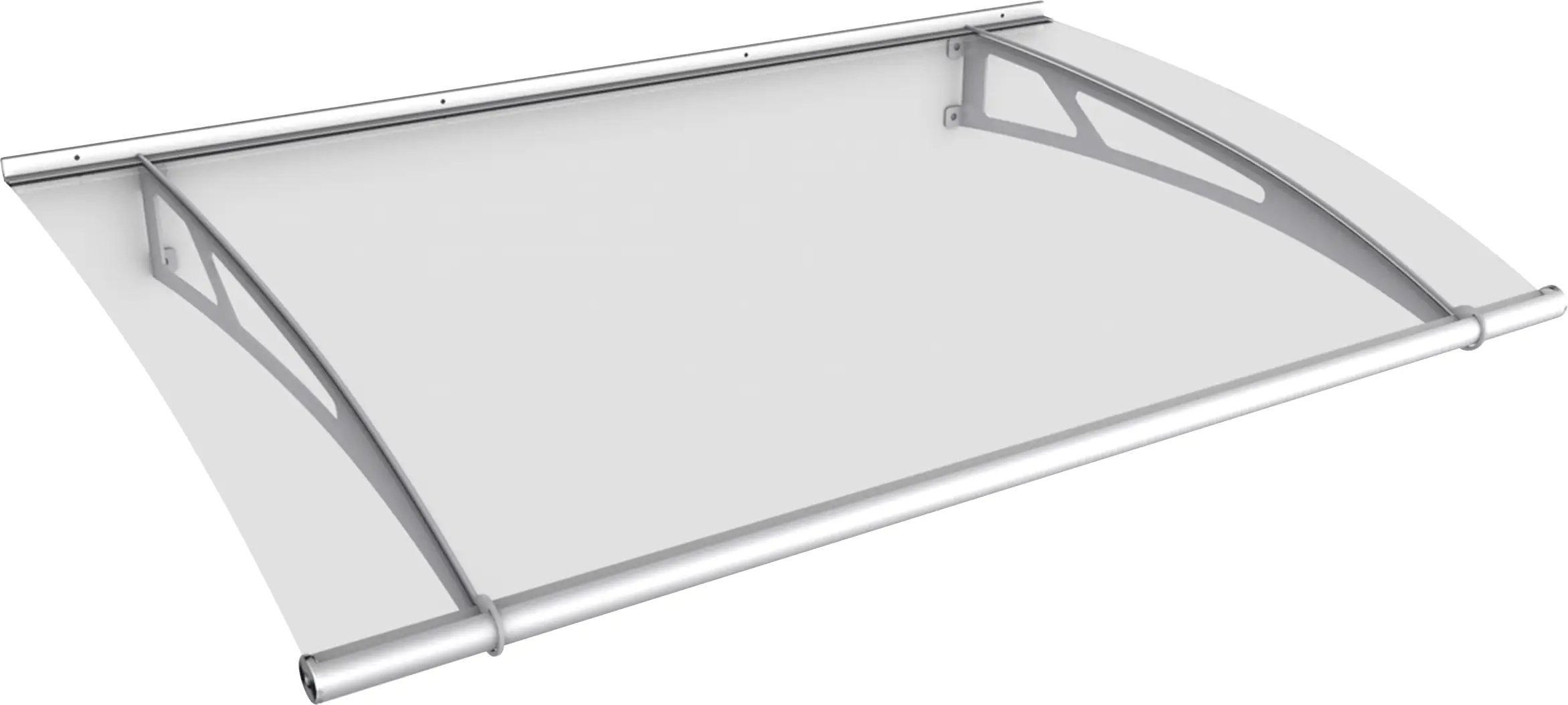 Gutta Vordach PT- L 1500 Edelstahloptik, Acrylglas klar