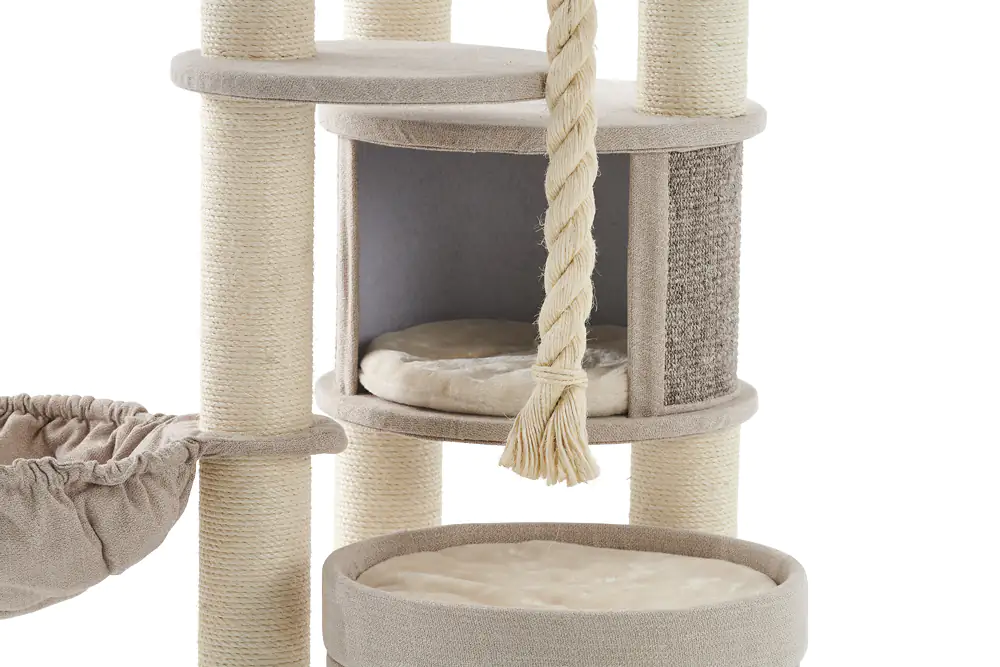 Nobby Kratzbaum Fida H 165 cm Leinenoptik cream