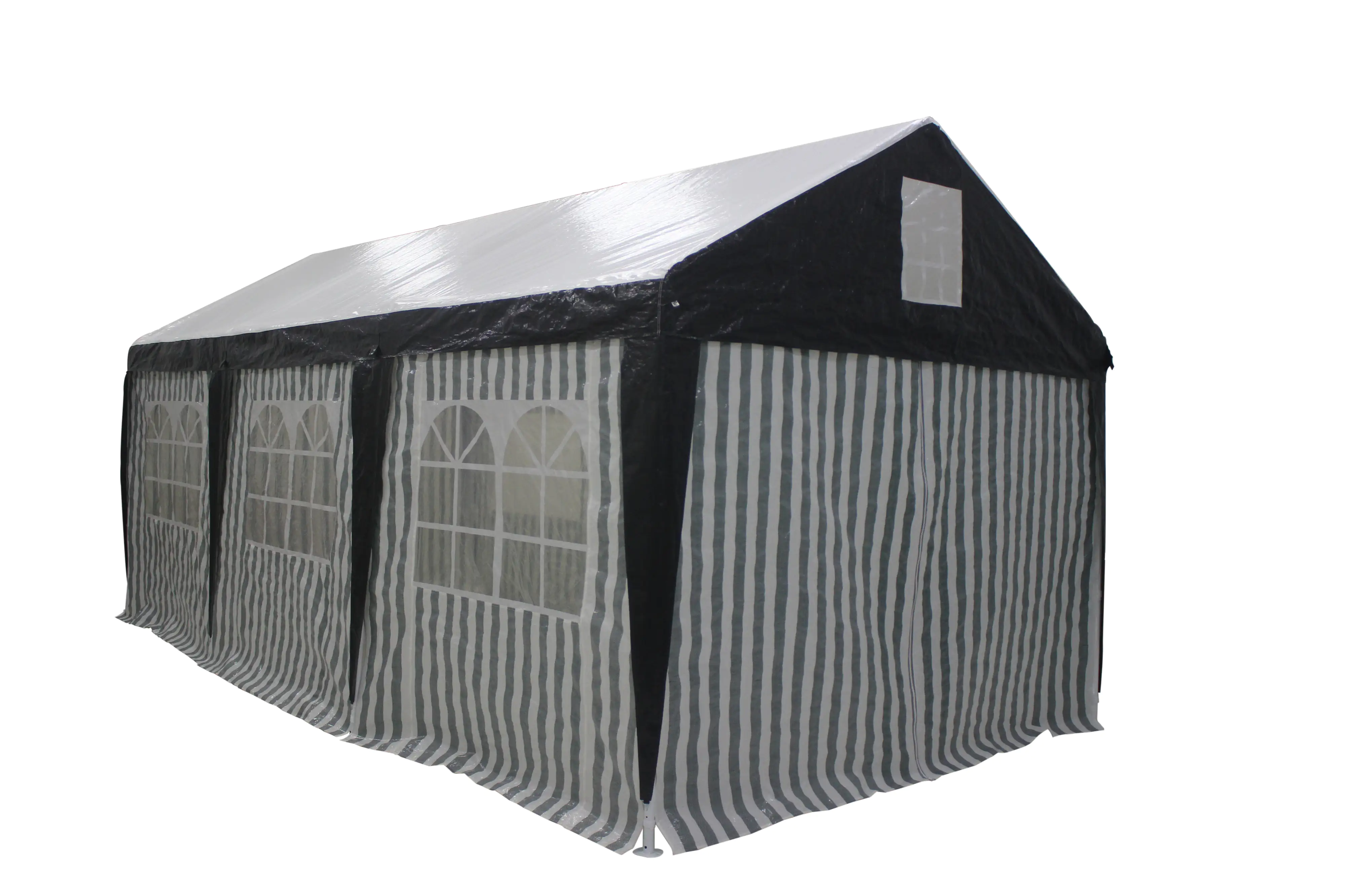 TrendLine Seitenteile für Großraumzelt 3 x 6 m , grün-weiß, 6 Stück