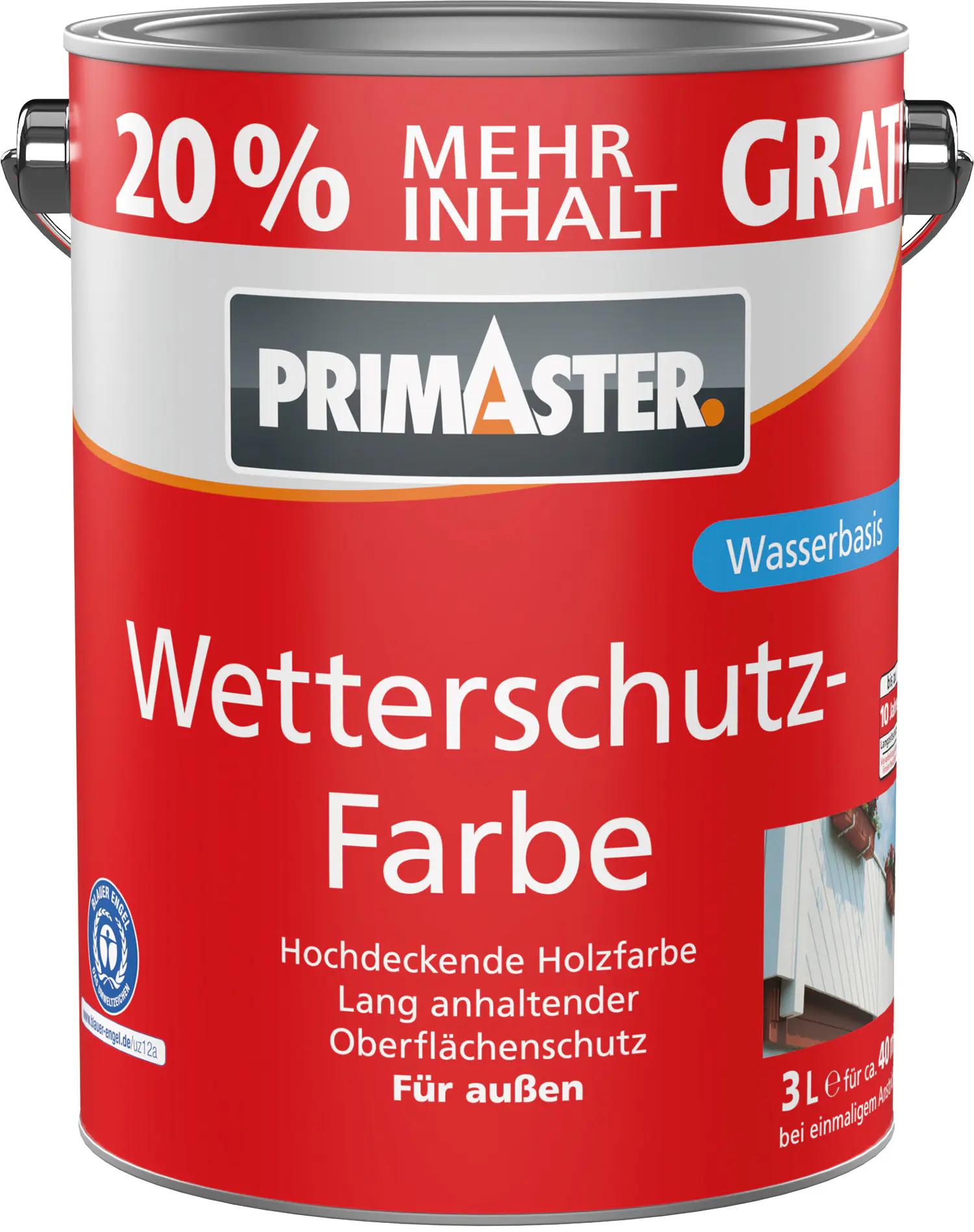 Primaster Wetterschutzfarbe 3 L anthrazitgrau + 20% gratis