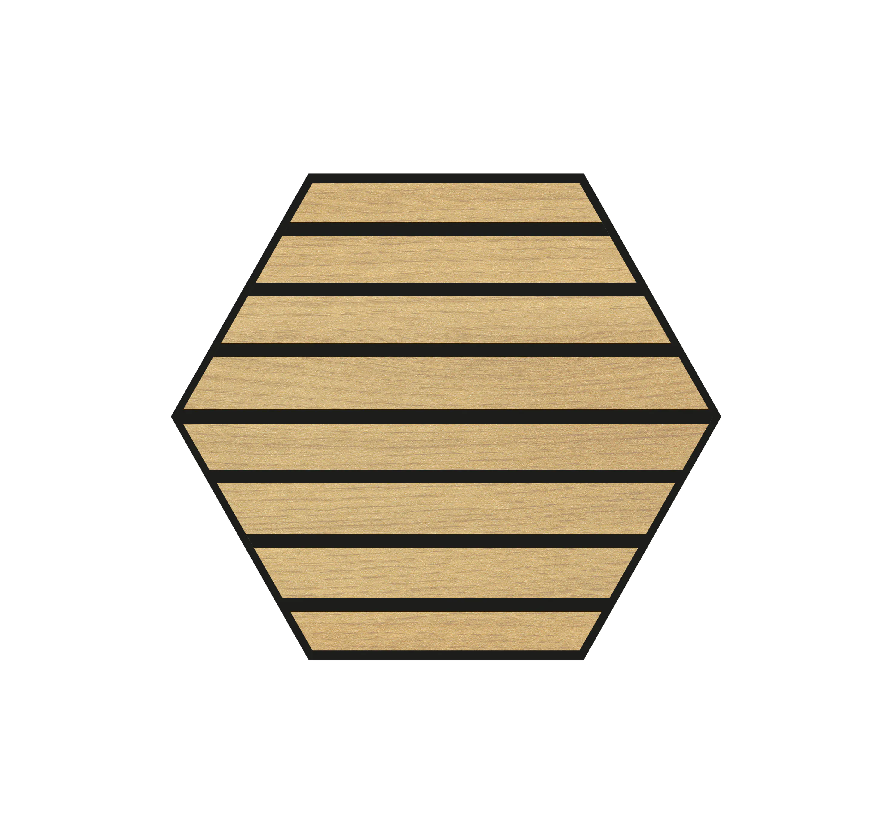 Neuhofer Akustikpaneele Hexago Eiche natur 30 x 26 x 1,9 cm braun 