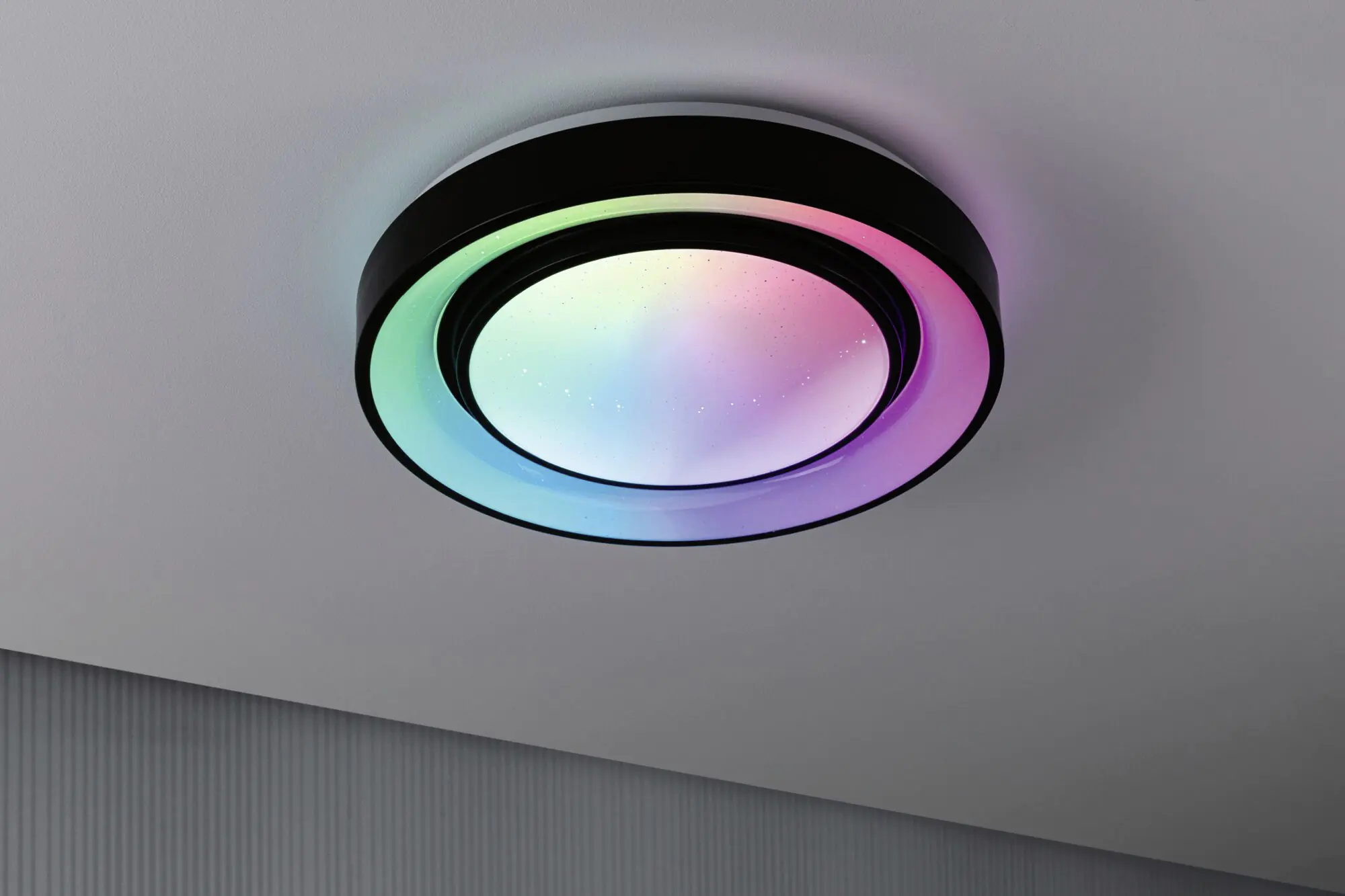 Paulmann LED Deckenleuchte Rainbow schwarz weiß Ø 37,5 cm RGBW Paulmann LED Deckenleuchte Rainbow schwarz weiß Ø 37,5 cm RGBW