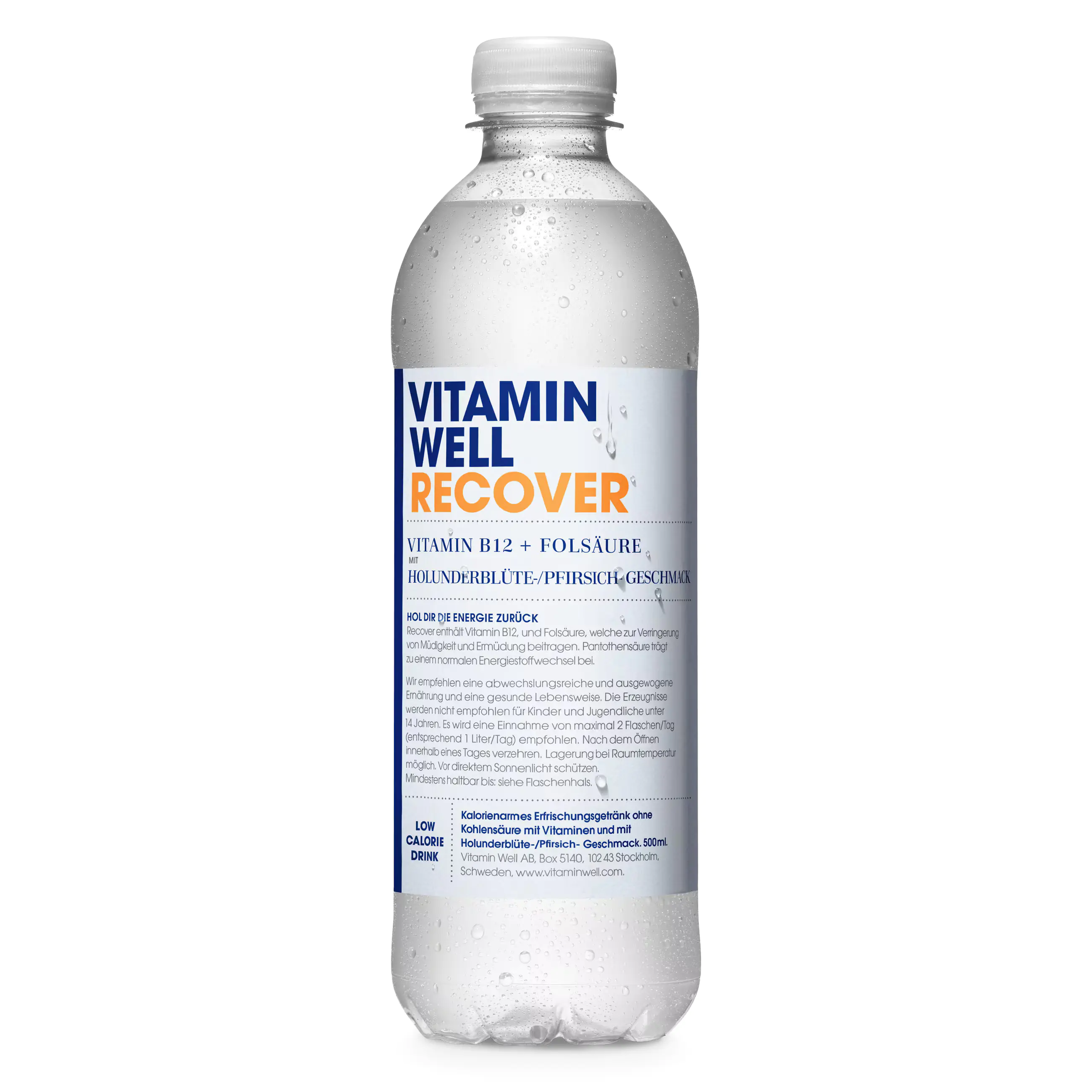Vitamin Well Vitaminwasser Recover Holunderblüte-Pfirsich-Geschmack 0,5 l EINWEG