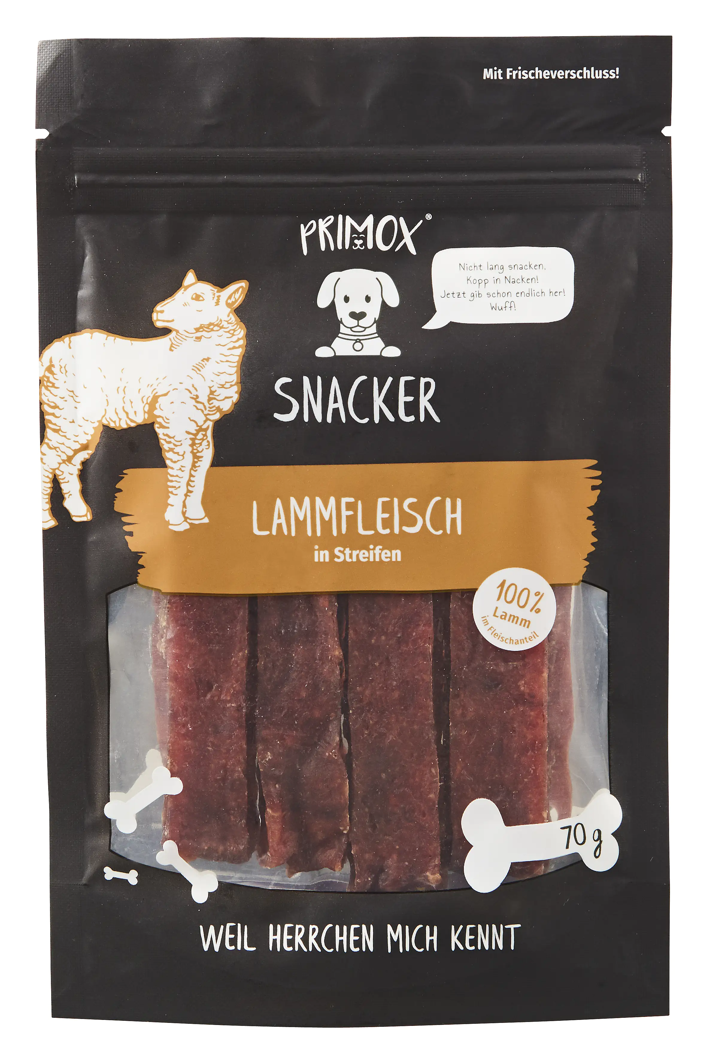 Primox Hundesnack Lamm in Streifen 70g