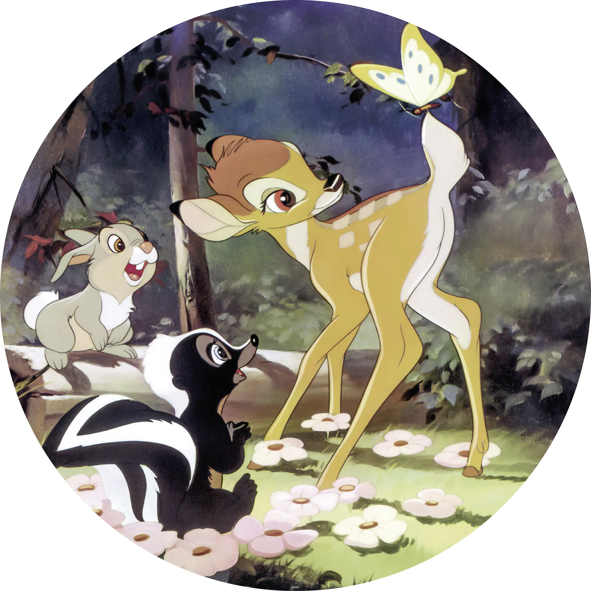 Komar Vlies Fototapete Dot Bambi Butterfly Ø 128 cm, selbstklebend Komar Vlies Fototapete Dot Bambi Butterfly Ø 128 cm, selbstklebend