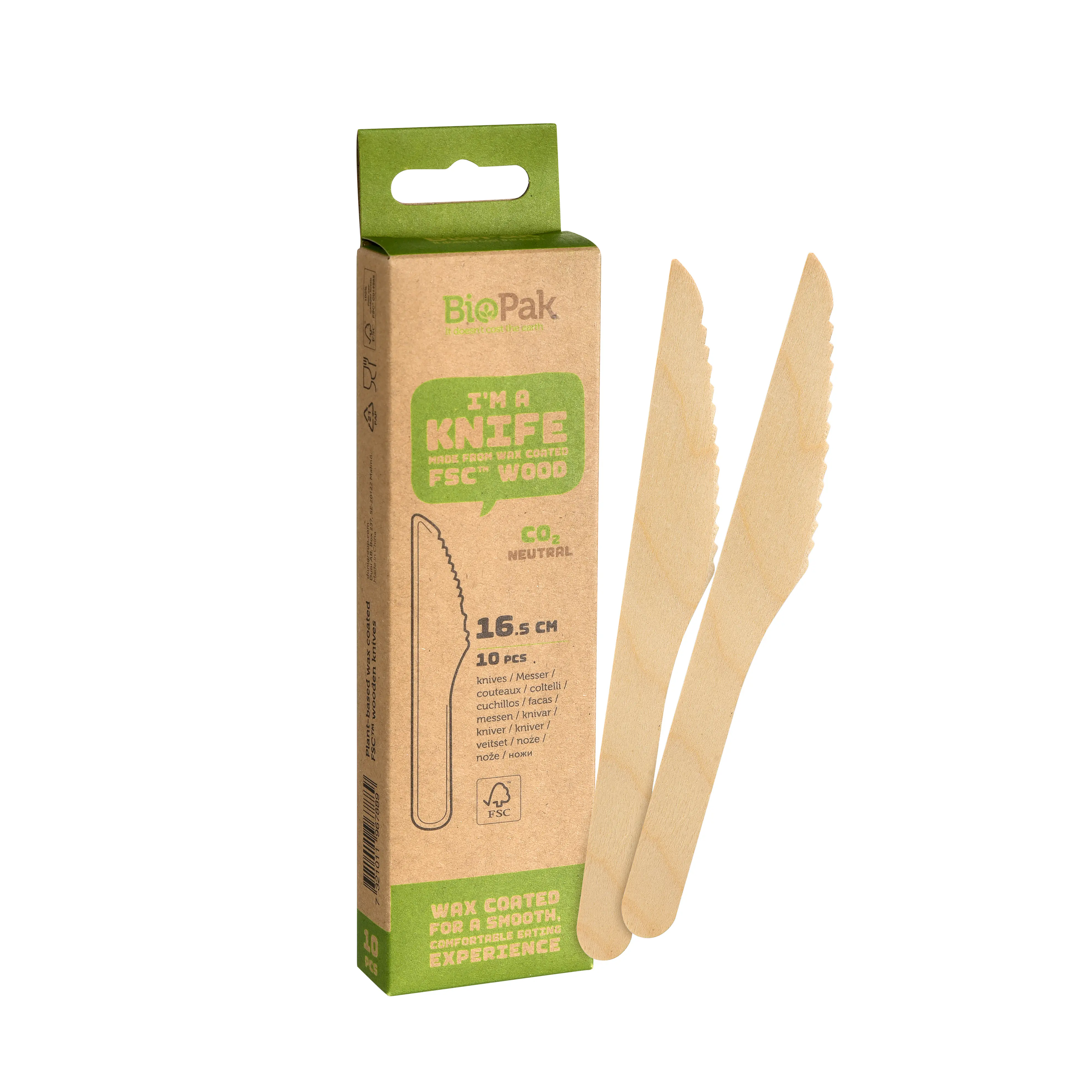 Biopak Holzmesser 17 cm - 10 Stk. Biopak Holzmesser 17 cm - 10 Stk.