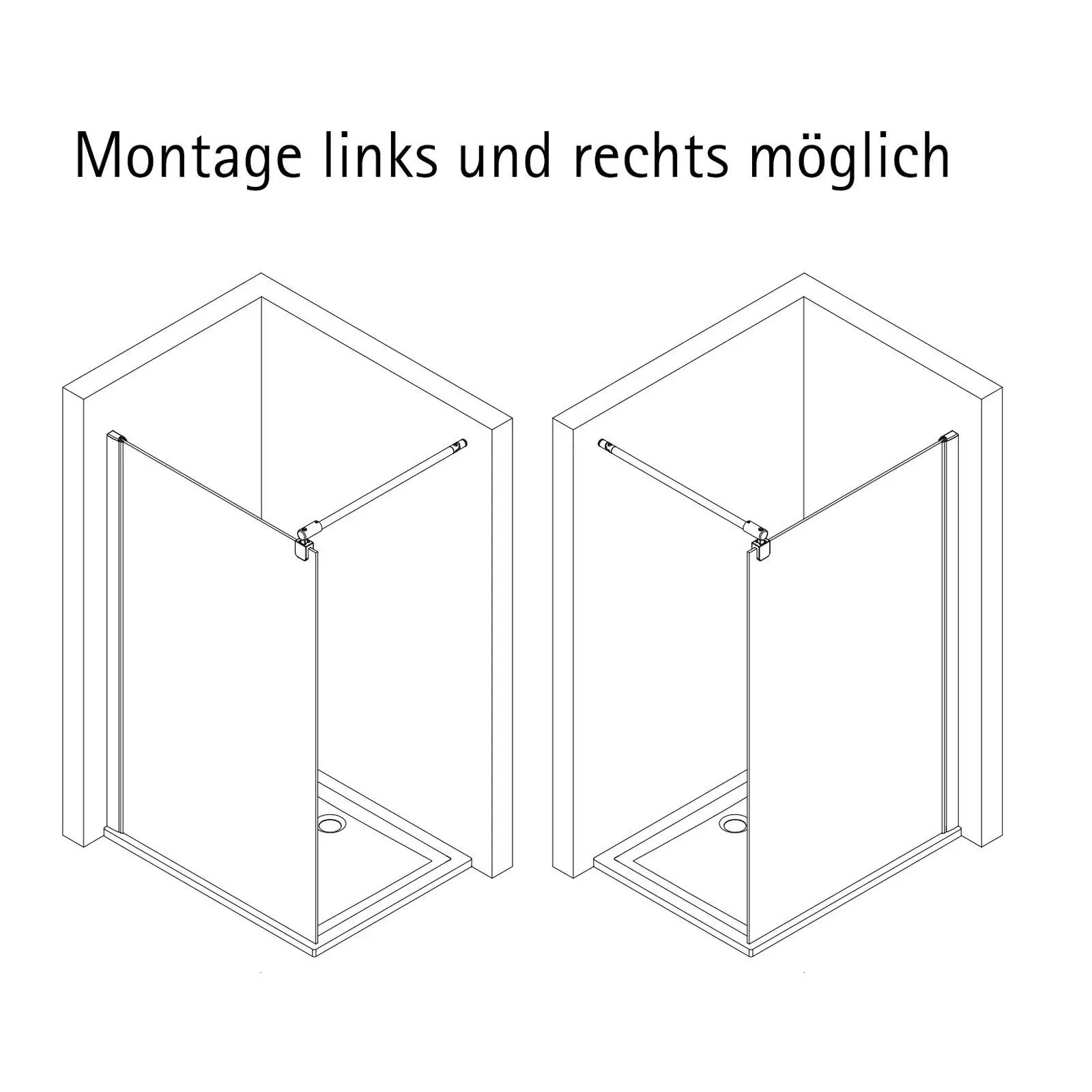 Schulte Duschwand Alexa Style 2.0 Walk In 100 x 200 cm Goldoptik