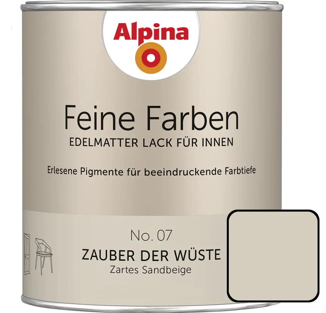 Alpina Feine Farben Lack No. 07 Zauber der Wüste  sandbeige edelmatt 750 ml