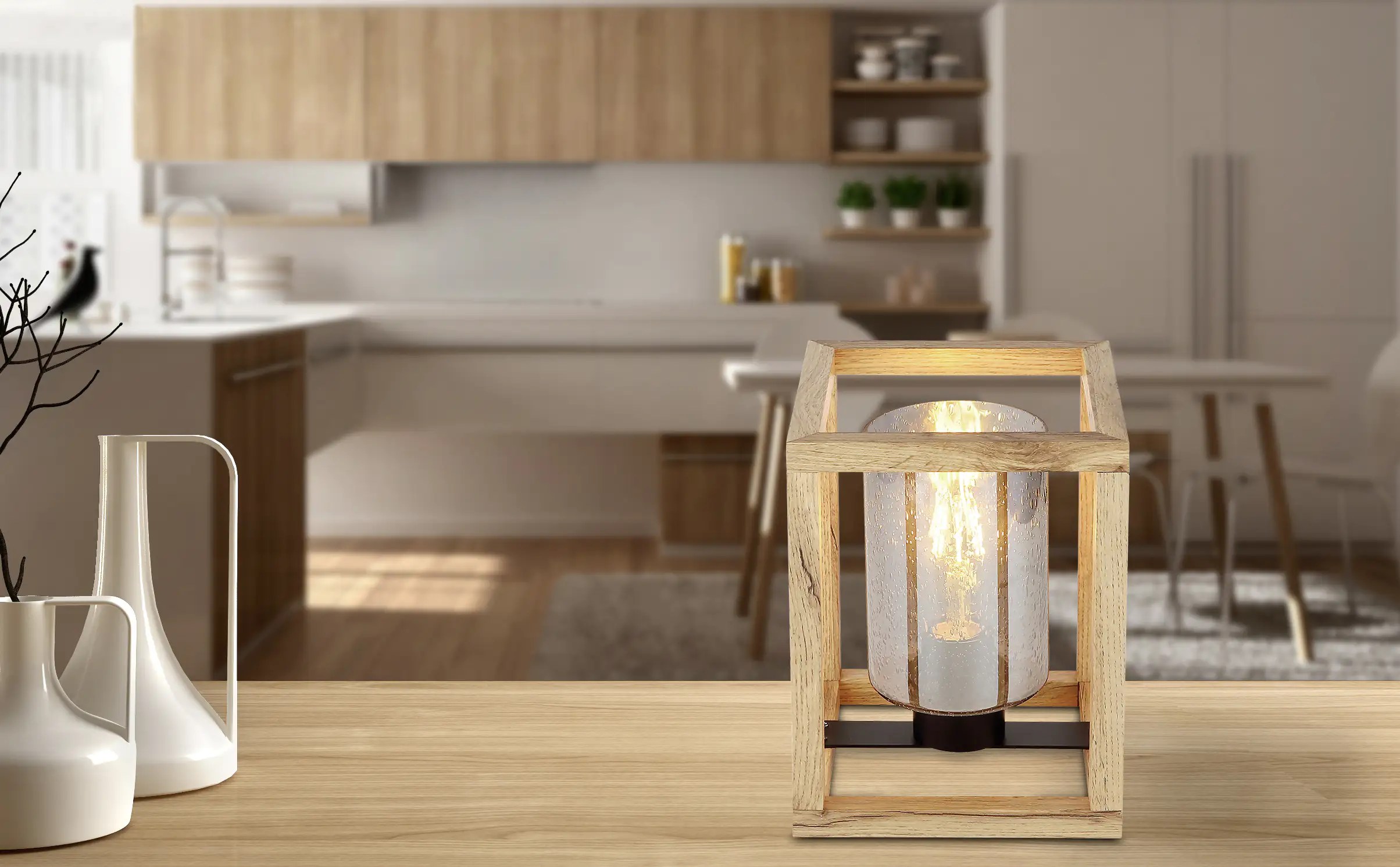 Globo Tischleuchte Petty dunkelbraun 22 x 17 cm E27, max. 40 W