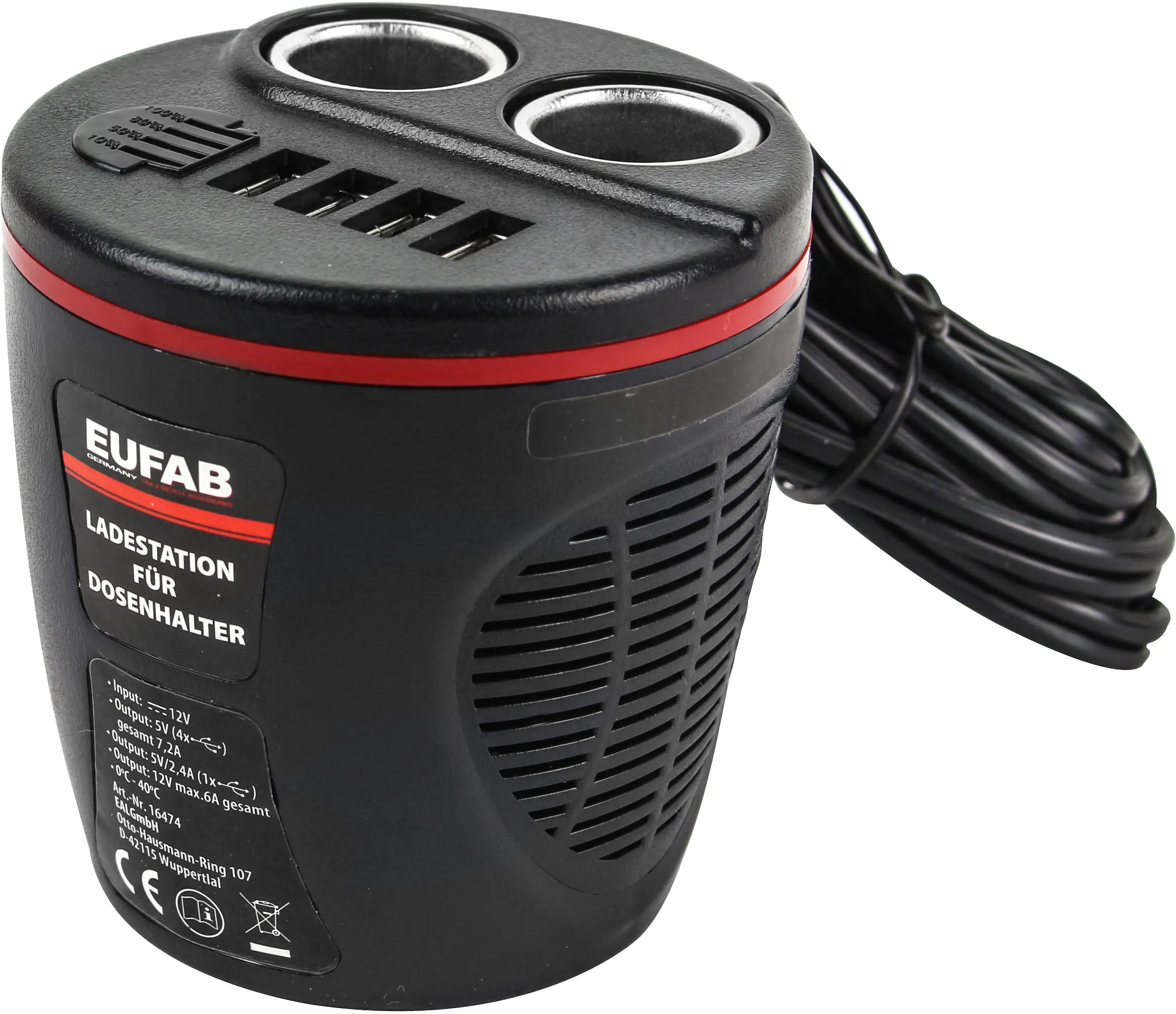EUFAB Ladestation 12V für den Dosenhalter EUFAB Ladestation 12V für den Dosenhalter