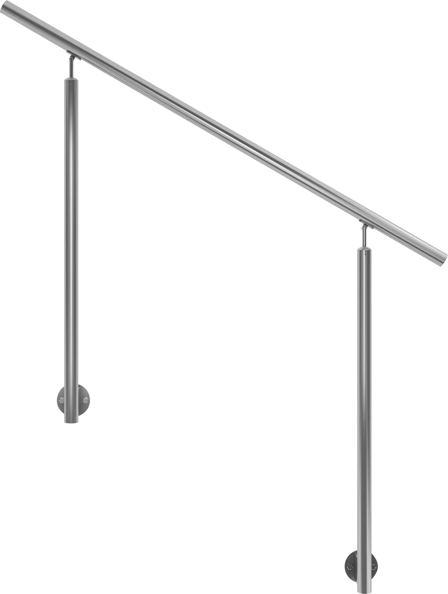 Dolle Einganggeländer Edelstahl mit zwei Pfosten für Bodenmontage