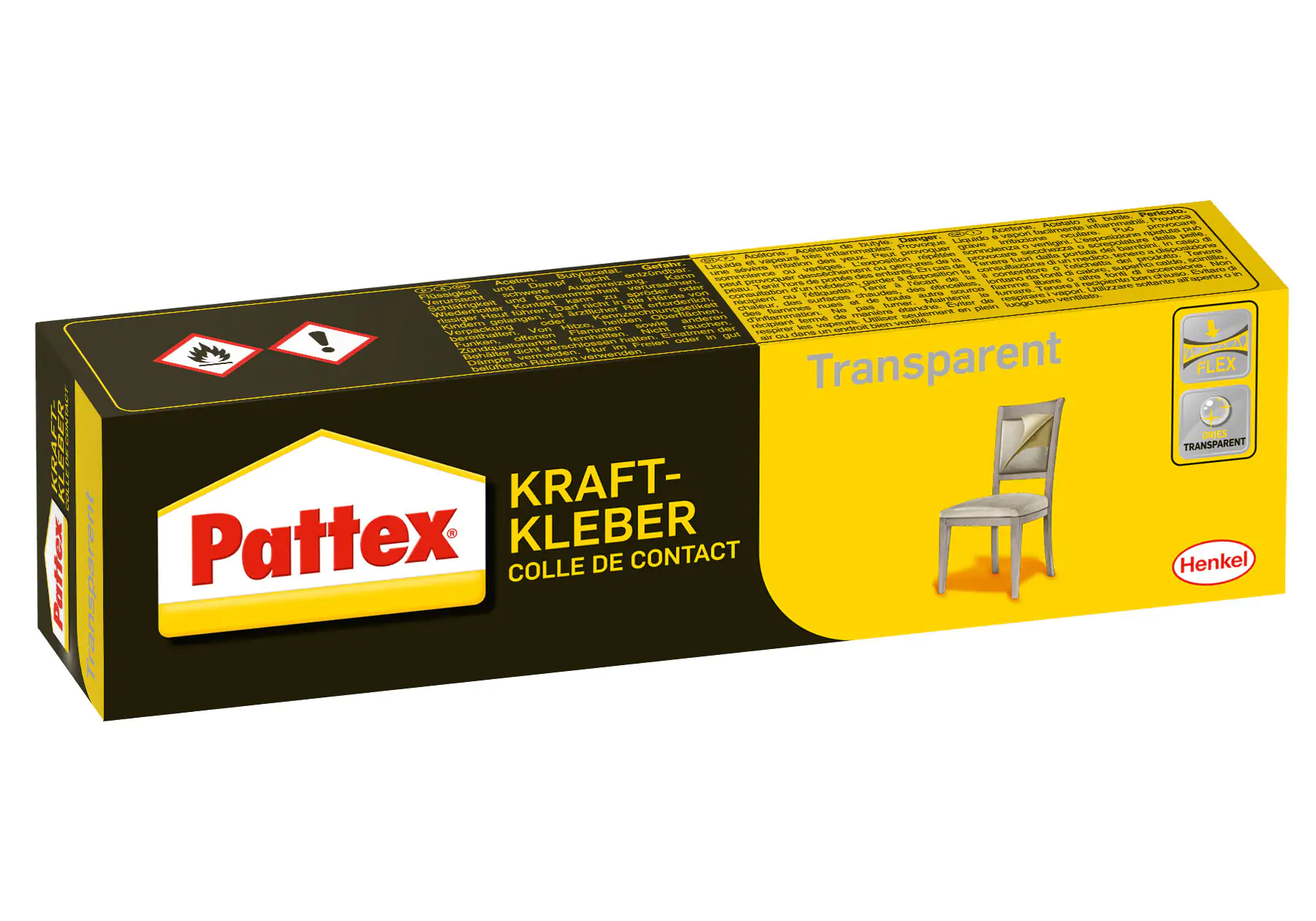 Pattex Kraftkleber Transparent 125 g Tube, transparent