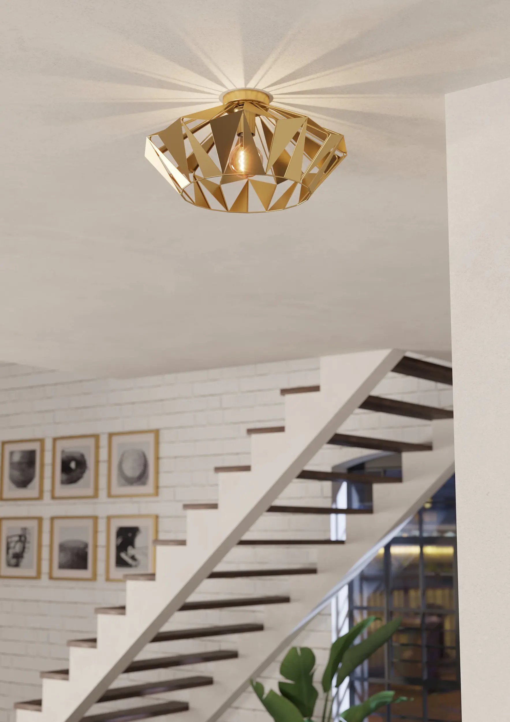 Eglo Deckenleuchte Carlton gold Ø 47 cm E27 Eglo Deckenleuchte Carlton gold Ø 47 cm E27