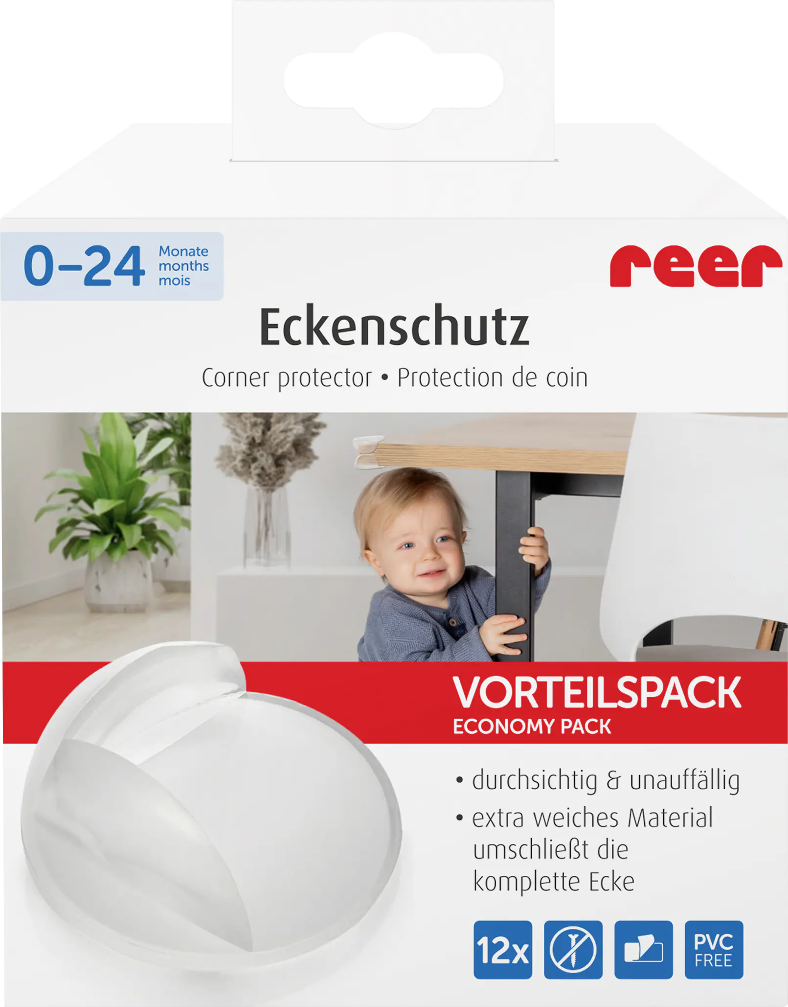 reer Eckenschutz Vorteilspack transparent 12 Stück