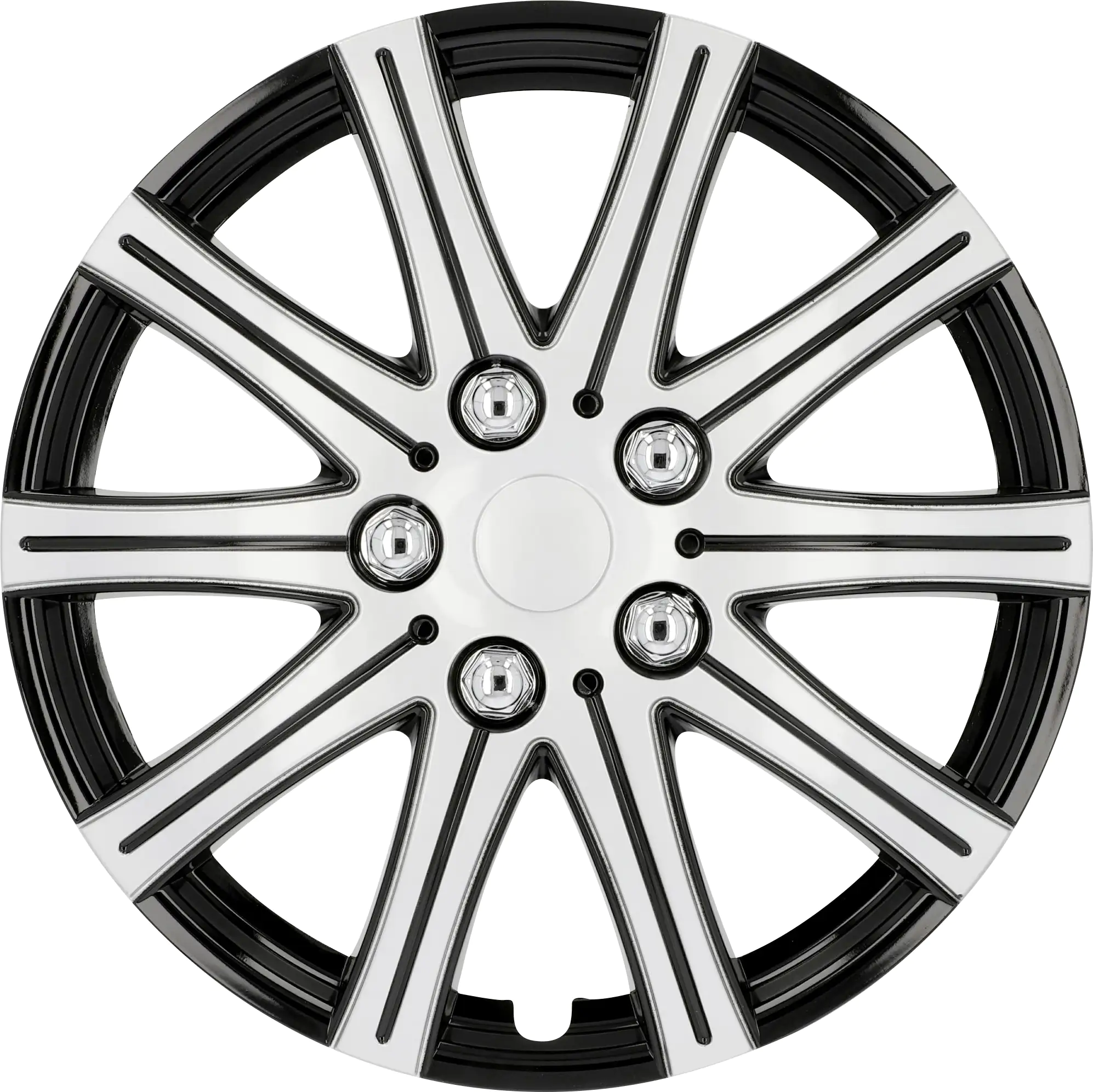 Unitec Radzierblenden Adelaide 33 cm (13 Zoll) schwarz silber 4 stück