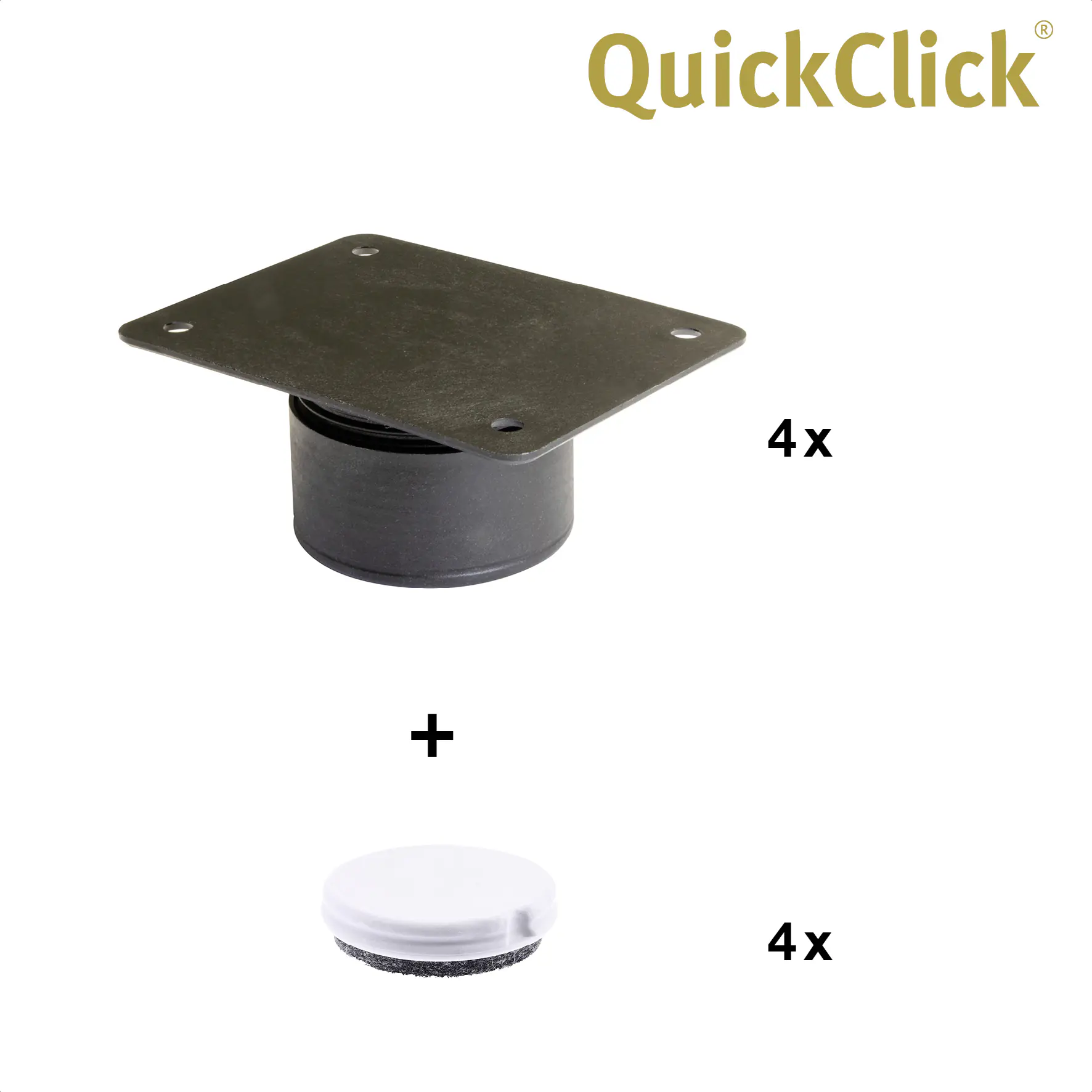 Wagner Möbelfuß Justus Duo QuickClick Kunststoff Ø 4 x 2 cm schwarz - 4 Stück Wagner Möbelfuß Justus Duo QuickClick Kunststoff Ø 4 x 2 cm schwarz - 4 Stück