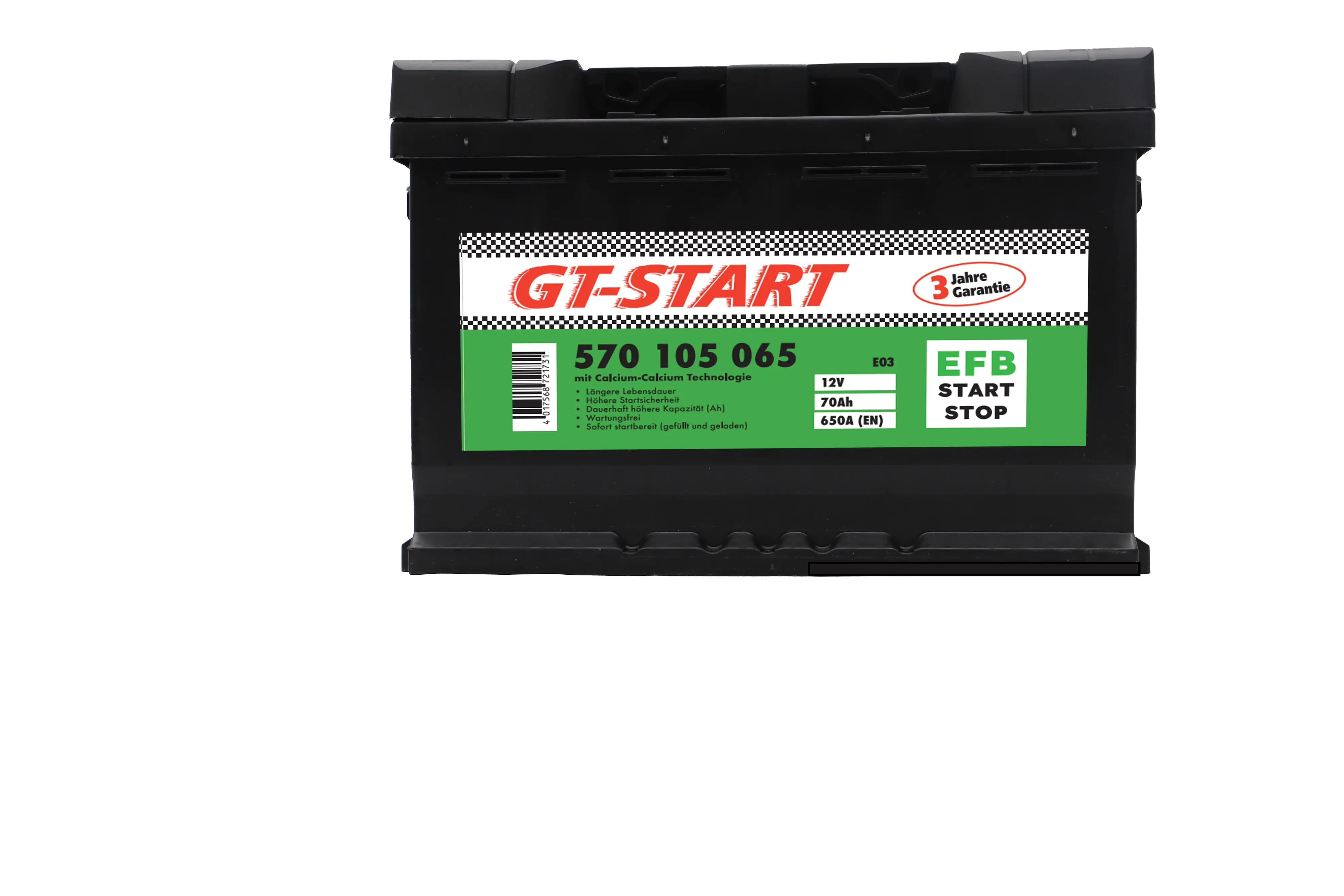 GT-Start Starterbatterie EFB 70Ah 650A 