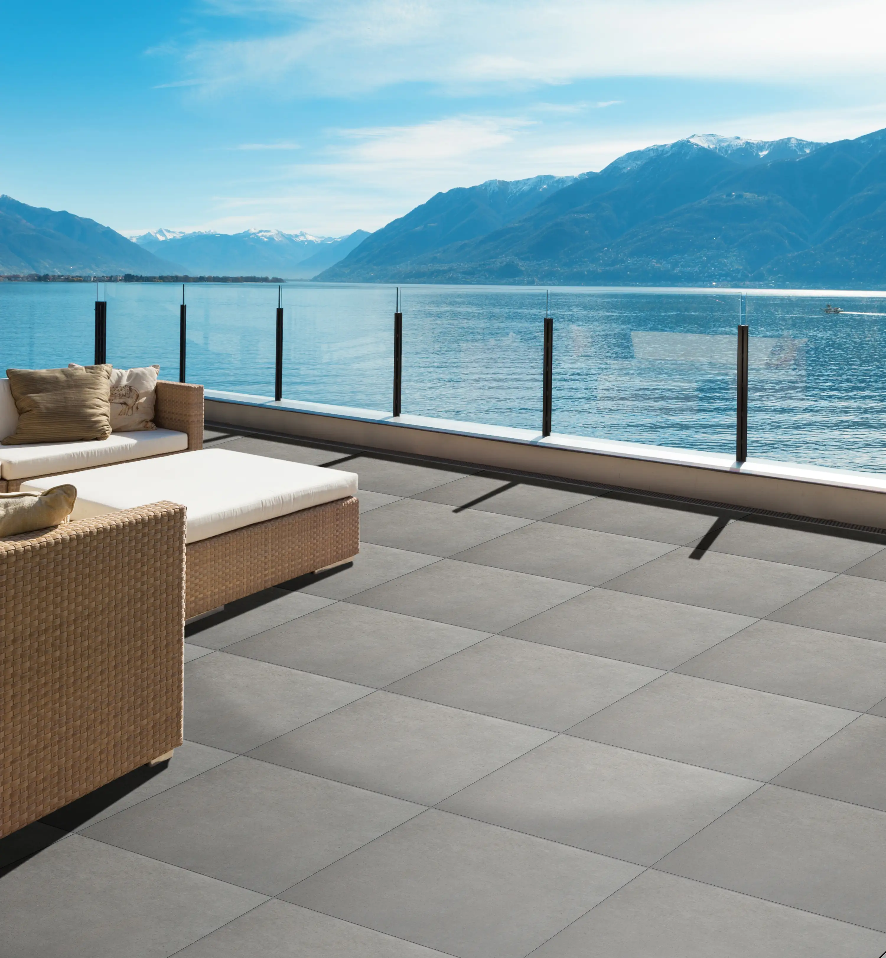 4330542102020_2 Terrassenplatte Feinsteinzeug Bellagio 60 x 60 x 2 cm dunkelgrau