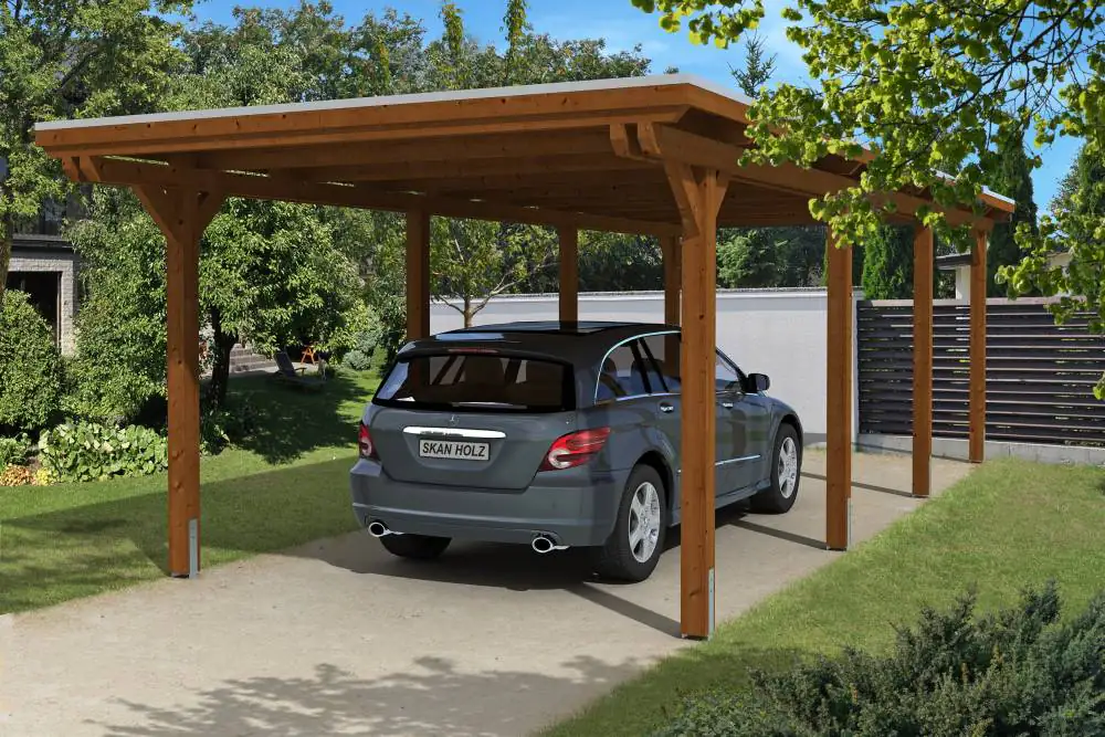 SKAN HOLZ Carport Emsland 354 x 846 cm mit Aluminiumdach