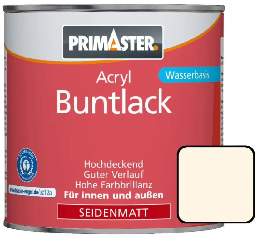 Primaster Acryl Buntlack RAL 9001 750 ml cremeweiß seidenmatt