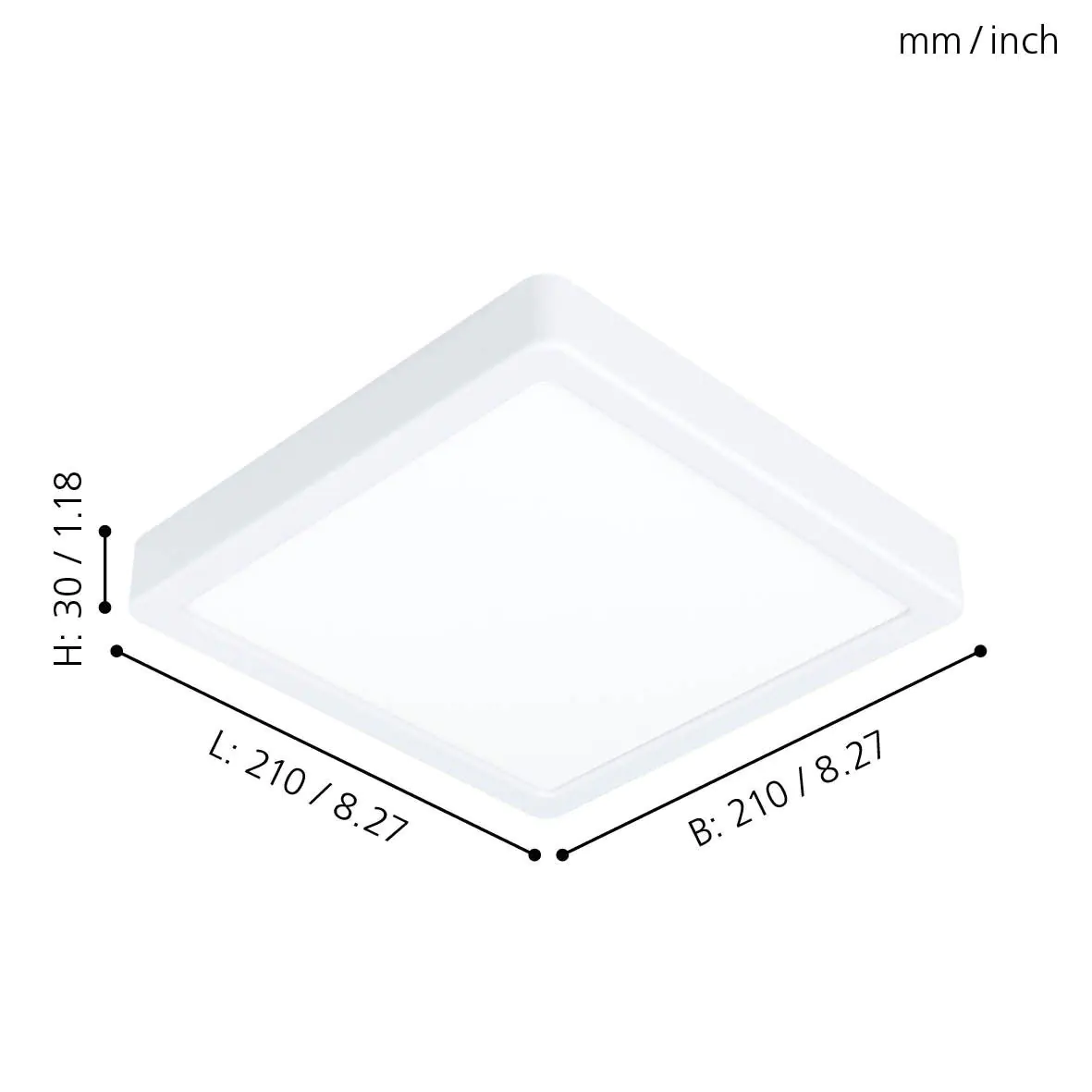 Eglo LED Aufbauleuchte Fueva 5 weiß 21 x 21 cm nw