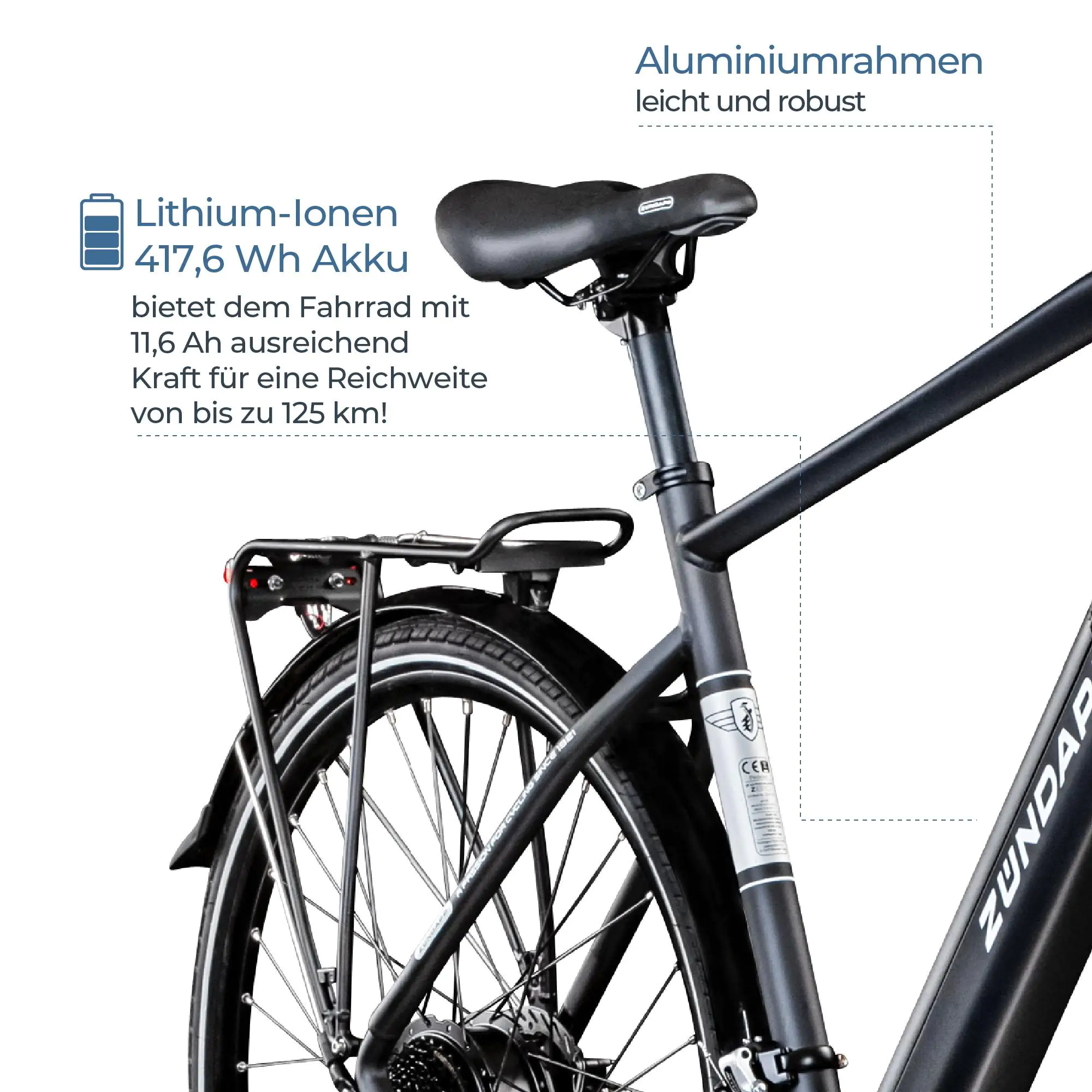 Zündapp E-Bike Trekking Z810 28 Zoll 24-Gang 417,6 Wh schwarz